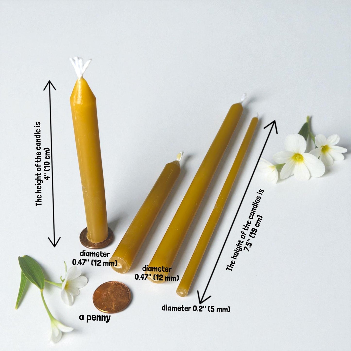 100% Beeswax Orthodox Church Candles - 3 Sizes & 6 Colors, 24-Pack