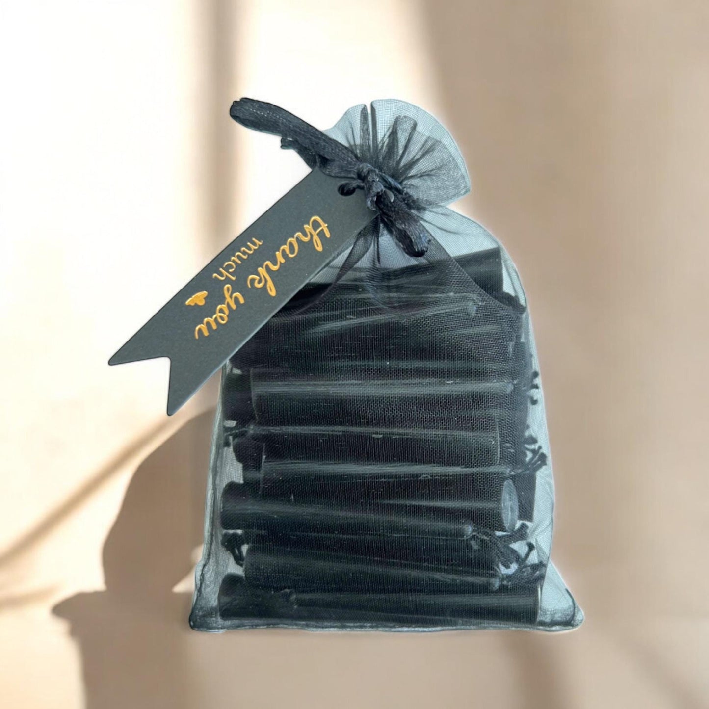 31 Nights of Calm – Black Beeswax Candle Set - 31 Mini Candles with Ceramic Holder and Matches, Relaxation and Cleansing Gift