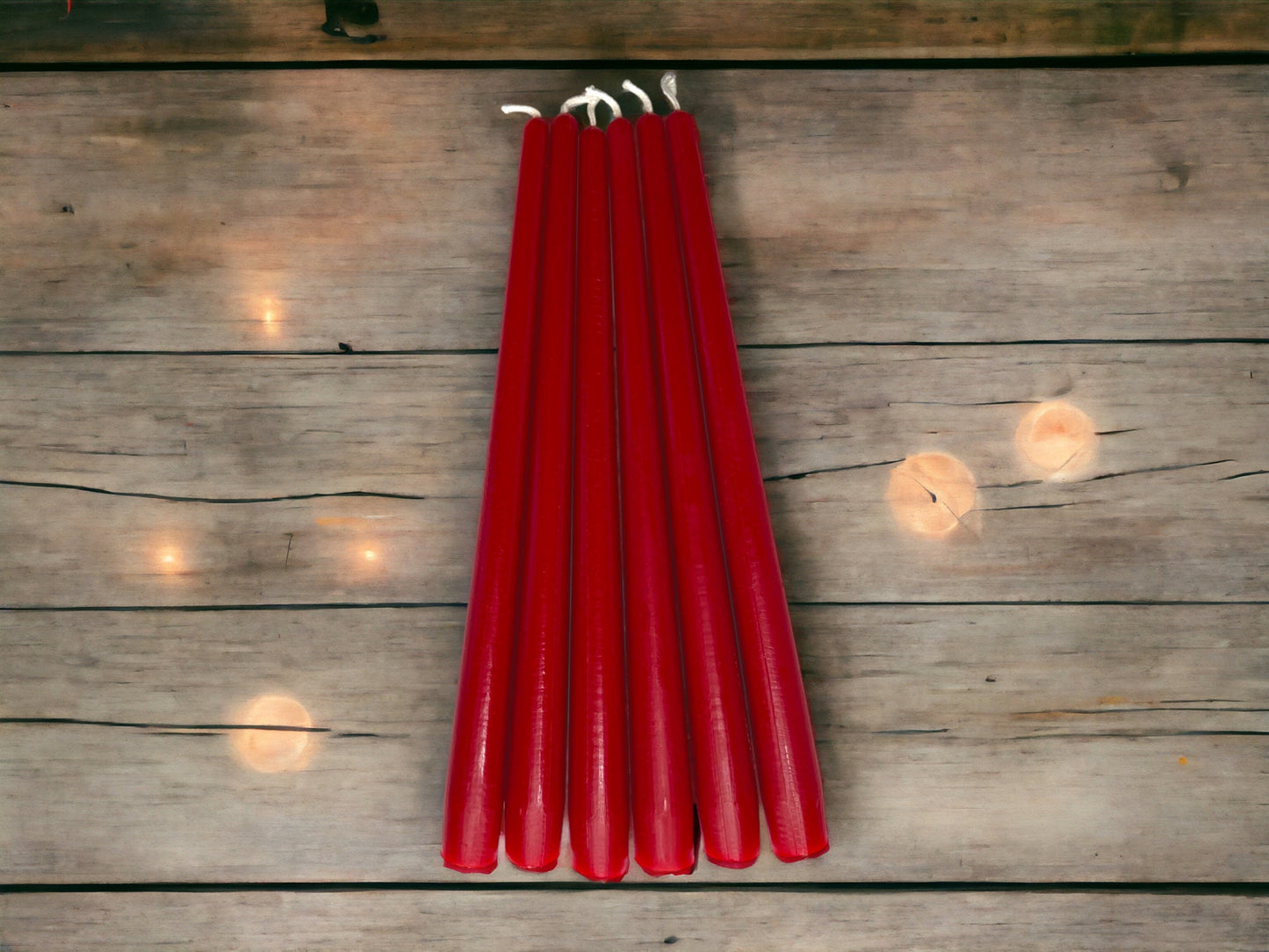 Red Beeswax Dinner Candles, Set of 6 or 12 - 10 in