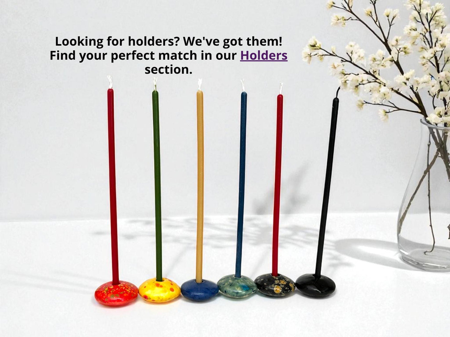 Slim Beeswax Taper Candles, Set of 24 - 7.5 in