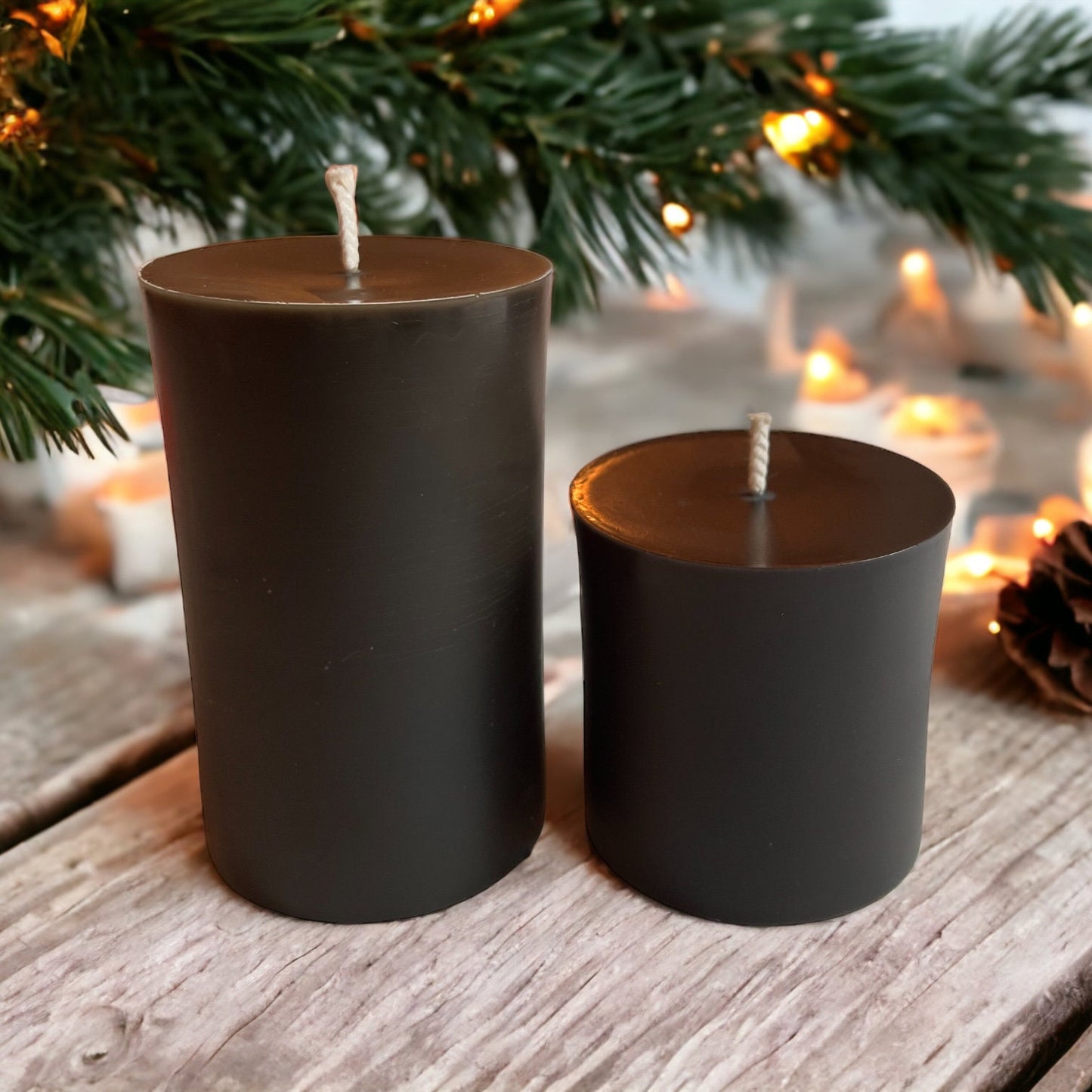 Classic Beeswax Pillar Candles – 3" Diameter, Multiple Sizes & Colors