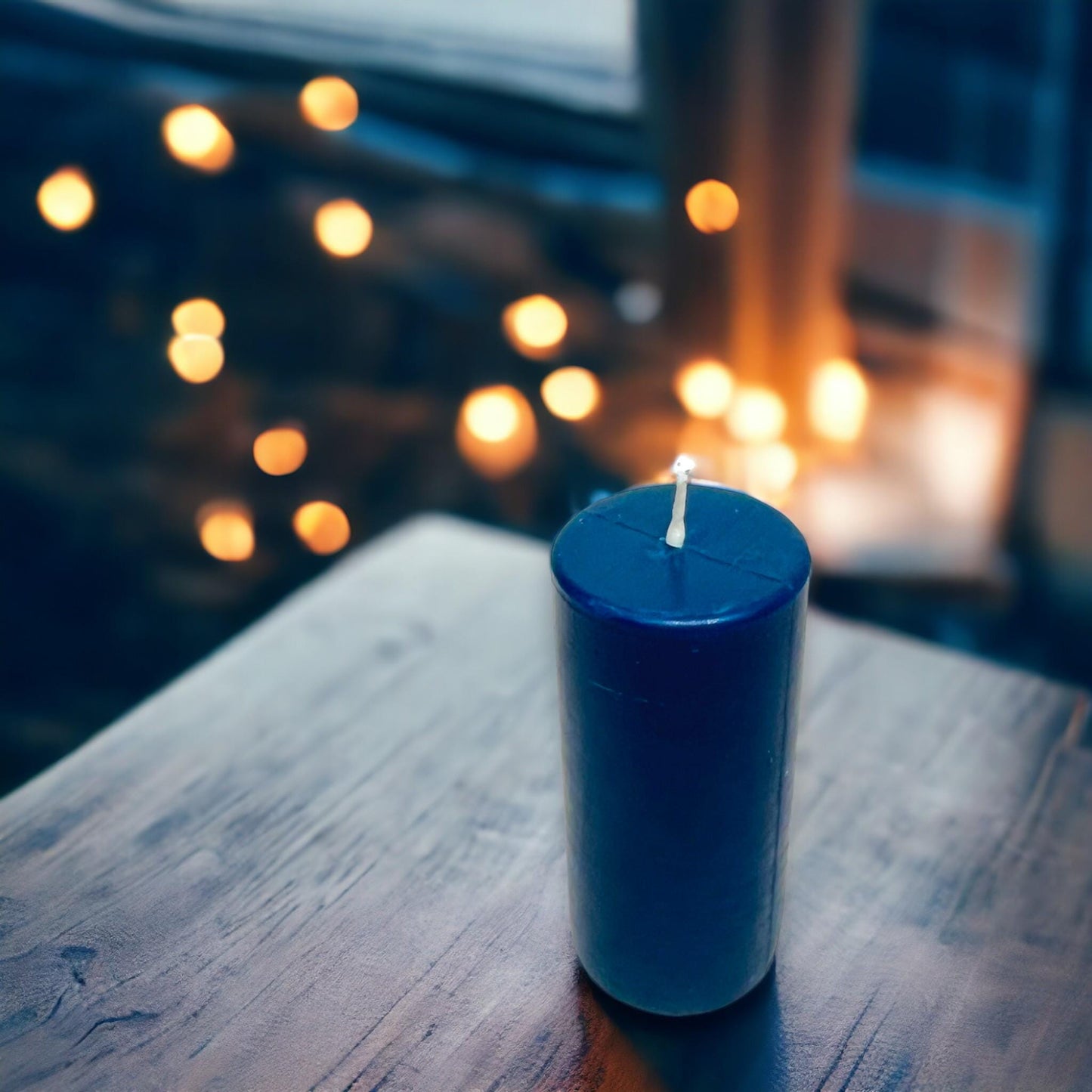 Blue Sunset Glow, Long-Burning Beeswax Pillar Candles| Available in Two Sizes