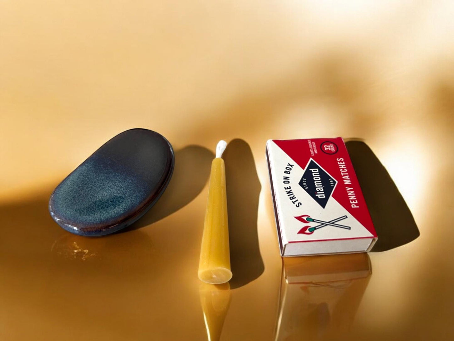 Advent Calendar Set – 31 Pure Beeswax Mini Taper Candles with Holder and Matches