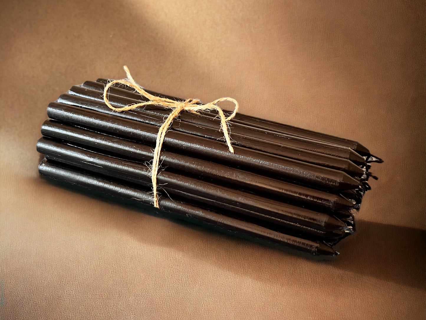 Tall Black Beeswax Candle – 7.3" with Black Wick