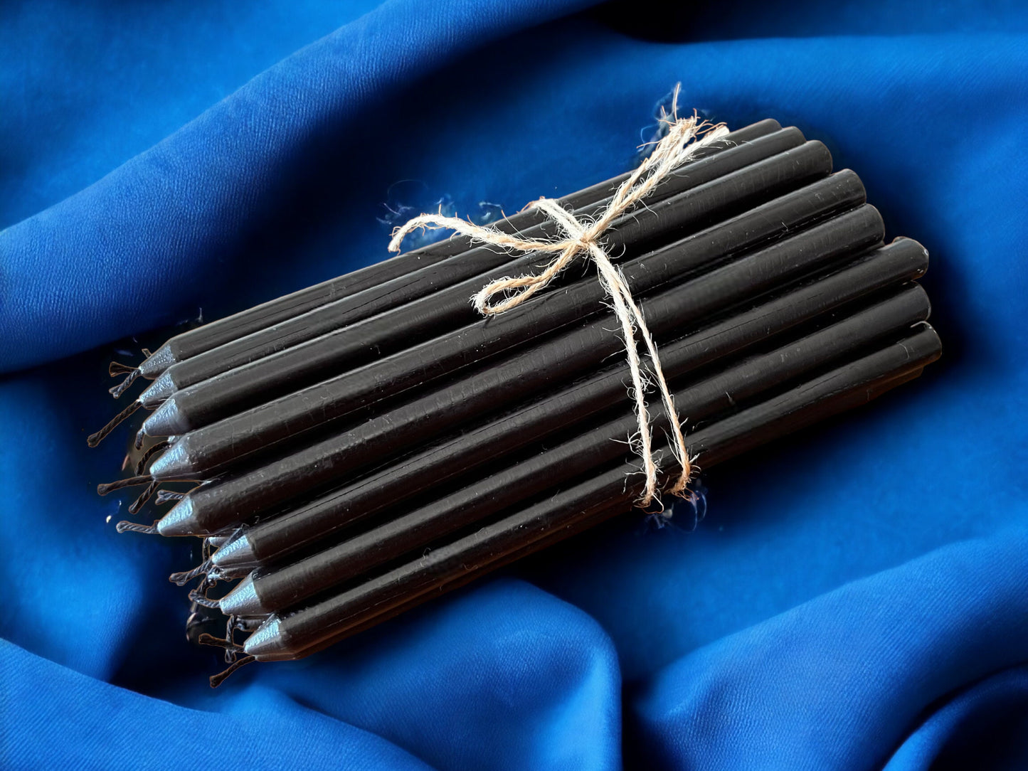 Tall Black Beeswax Candle – 7.3" with Black Wick