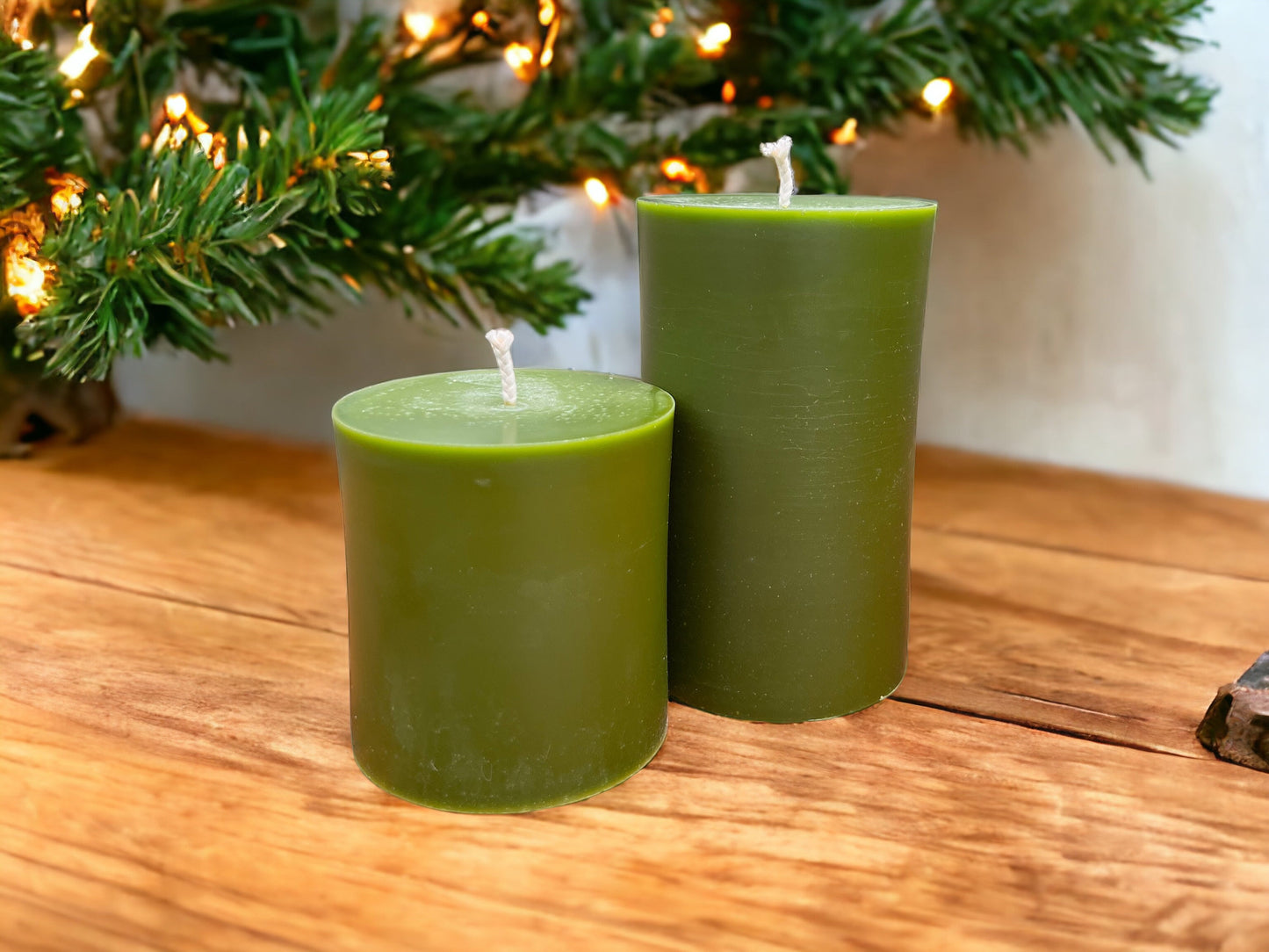 Classic Beeswax Pillar Candles – 3" Diameter, Multiple Sizes & Colors