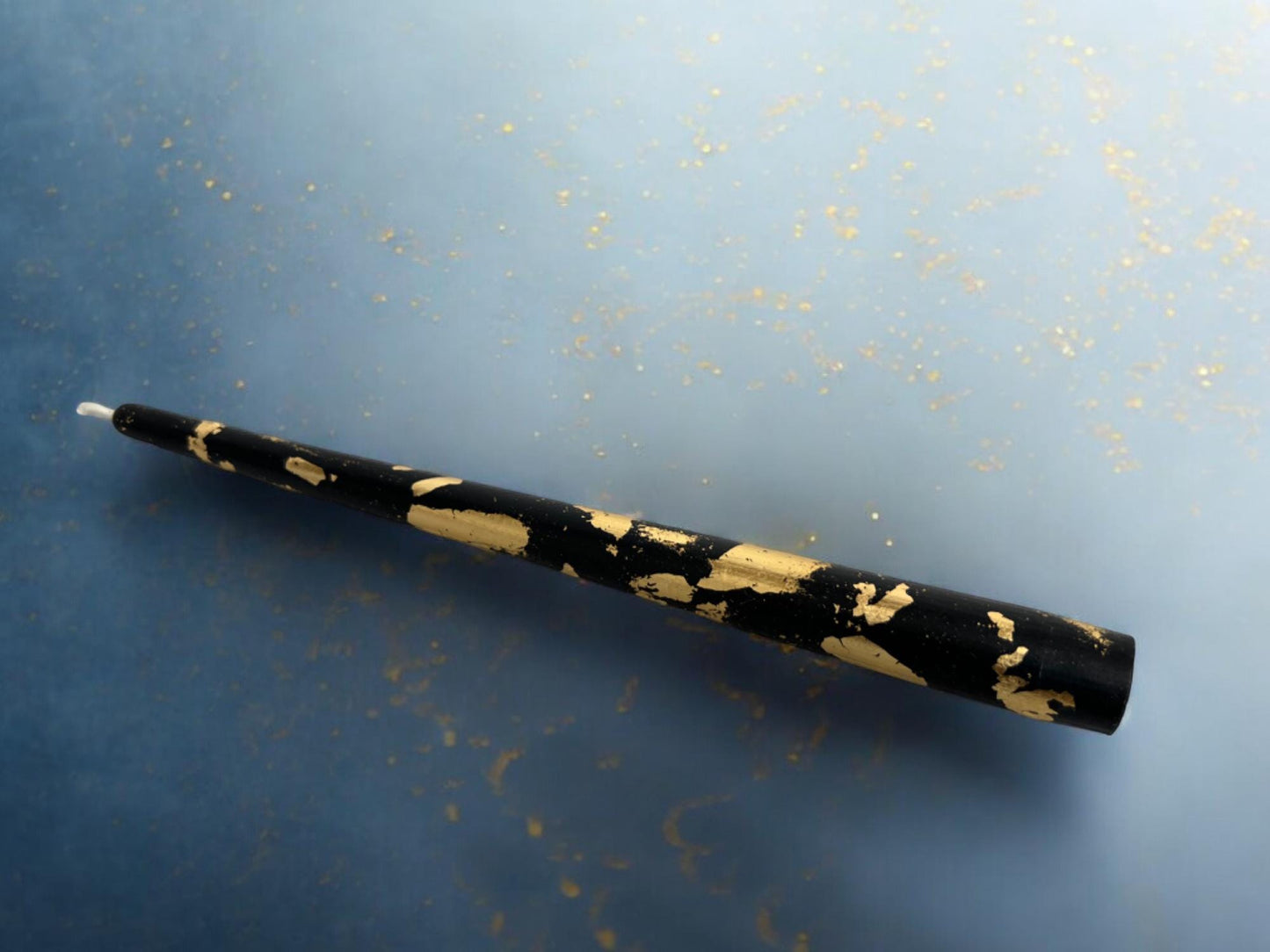 Midnight Golden Glow Beeswax Tapers - Black and Gold