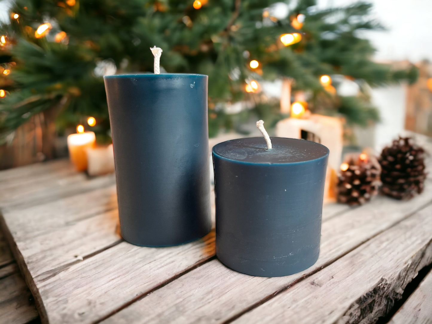 Classic Beeswax Pillar Candles – 3" Diameter, Multiple Sizes & Colors