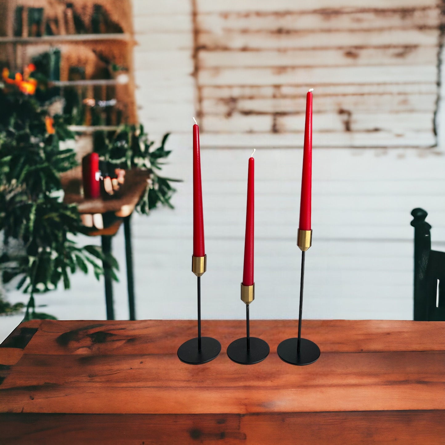 Red Beeswax Dinner Candles, Set of 6 or 12 - 10 in