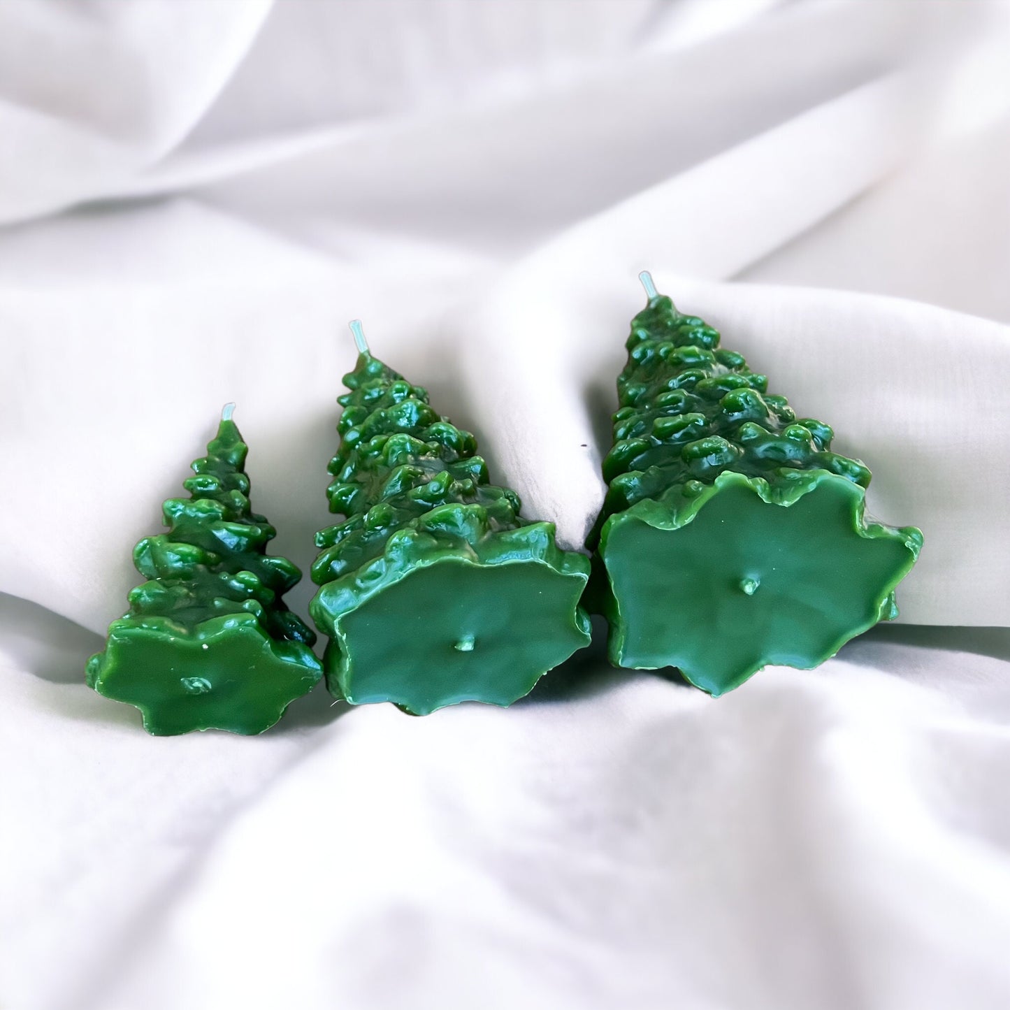 Christmas New Year Tree Candle, Pure Beeswax, Small, Medium, and Large sizes.