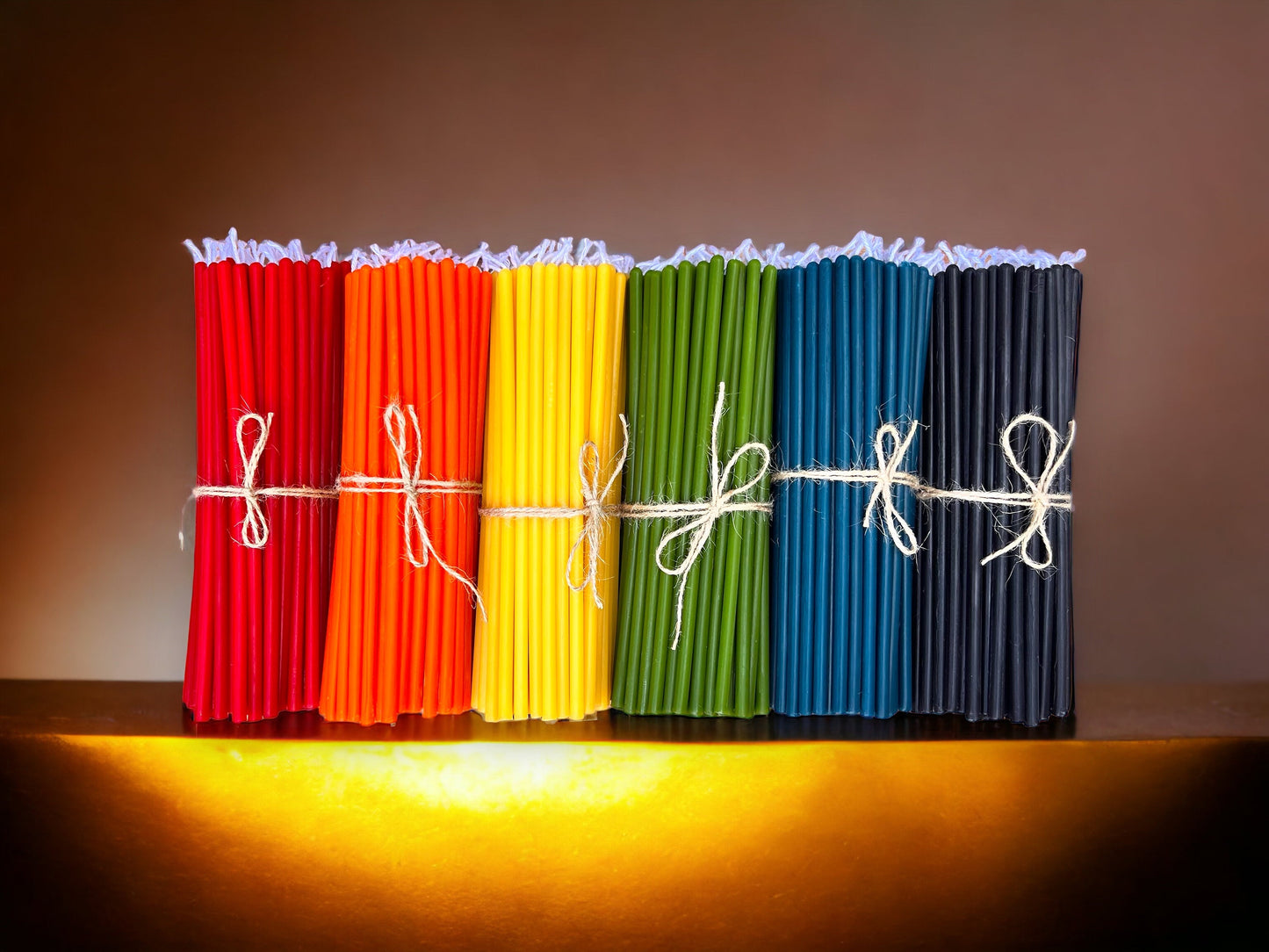 Ultra Slim Beeswax Candles Set – Assorted Colors, 7.3 in x 5 mm