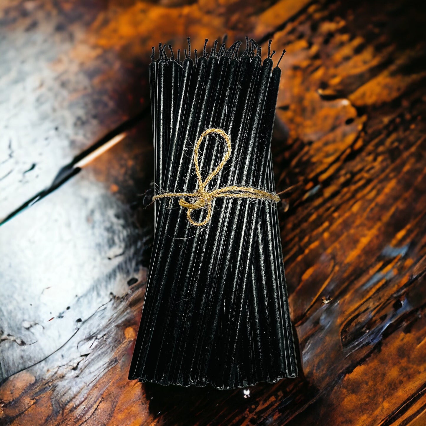 Ultra Slim Black Beeswax Candles – 7.3 in x 5 mm, Black Wick, Limited Edition