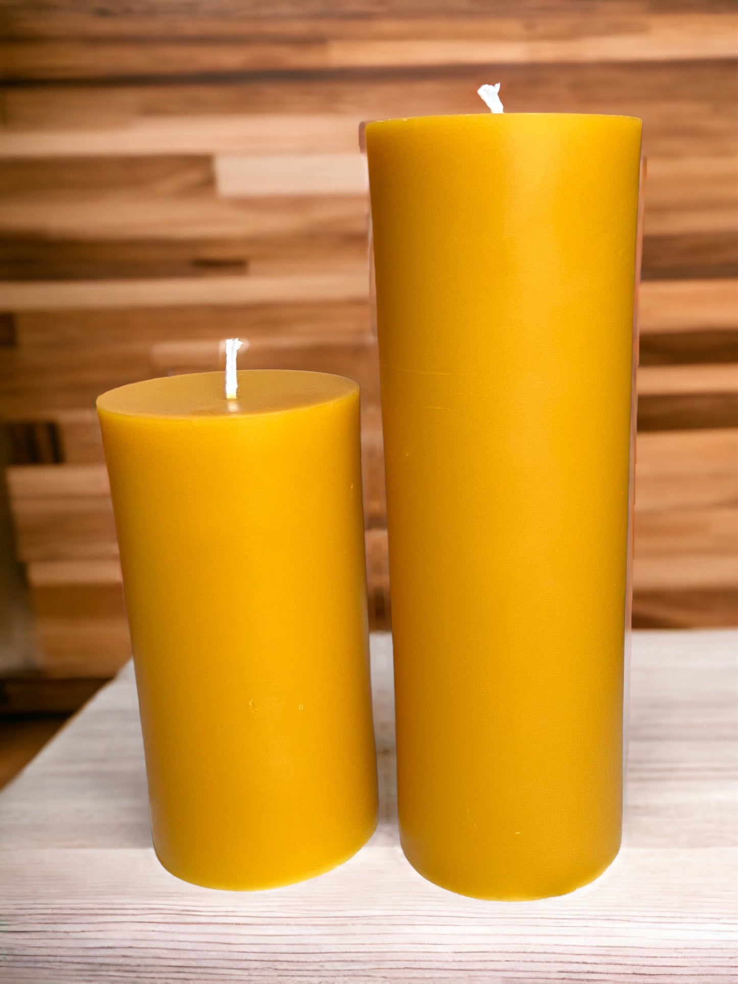 100% Pure Beeswax Pillar Candles – 3" Diameter, Multiple Sizes Available