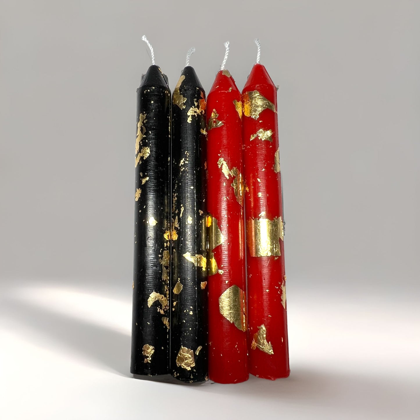 Beeswax Taper Candle - Gold Flake Finish, 4"