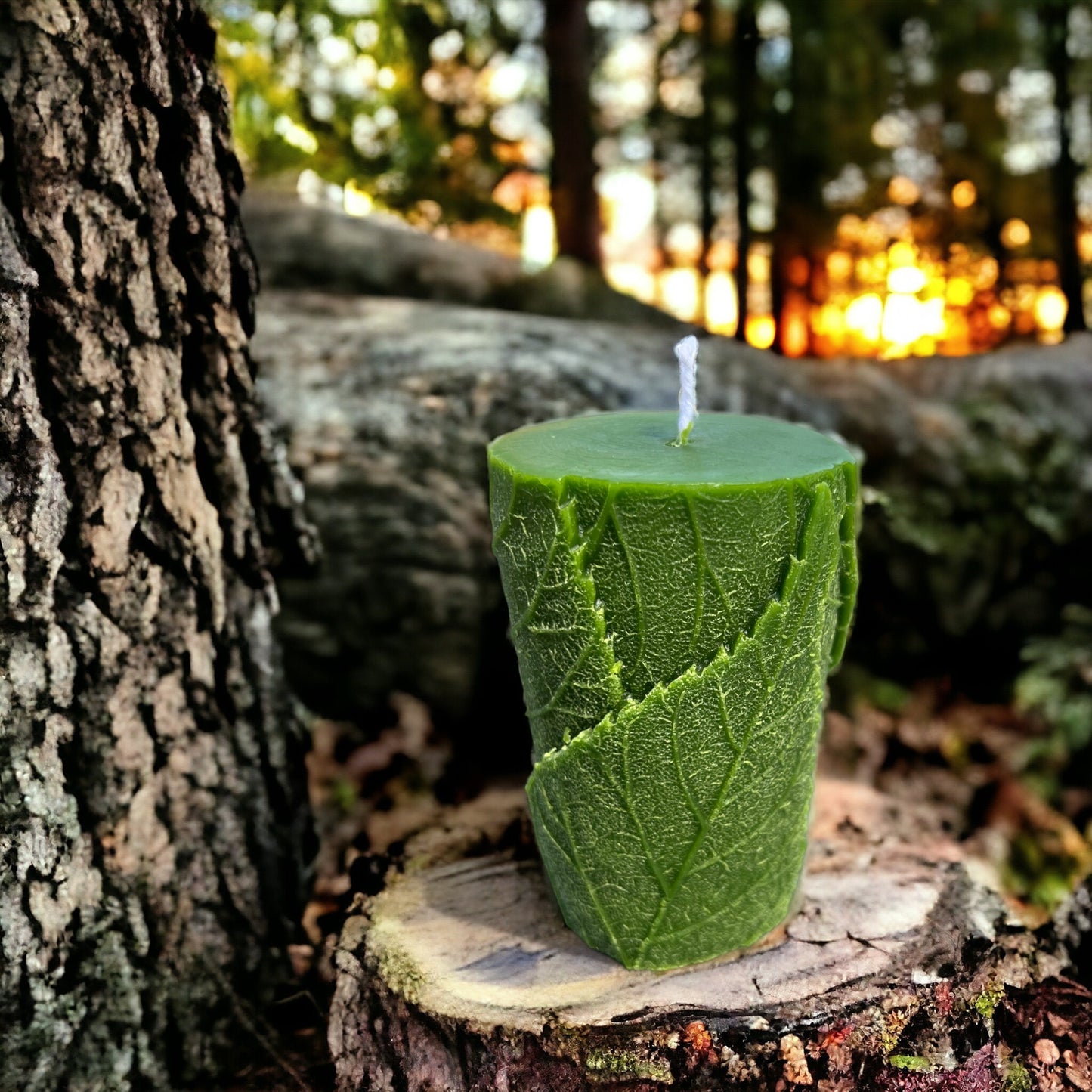 Eco Glow Geen Harmony Beeswax Candle 4" x 2"
