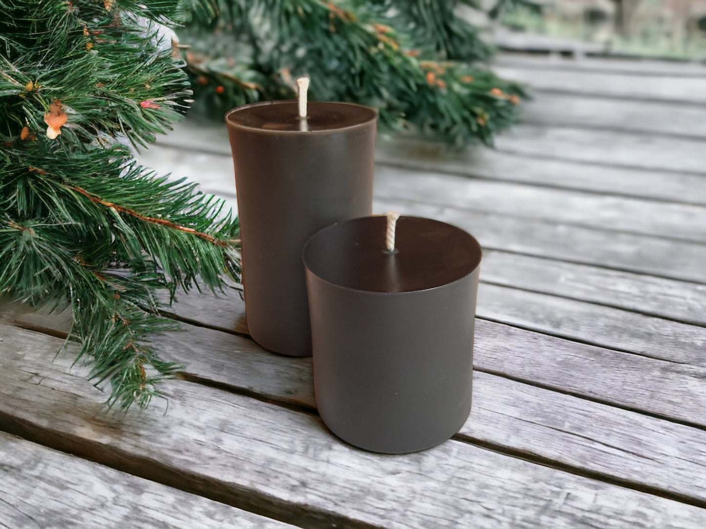 Black Beeswax Pillar Candles – 100% Pure Beeswax, 3" Diameter