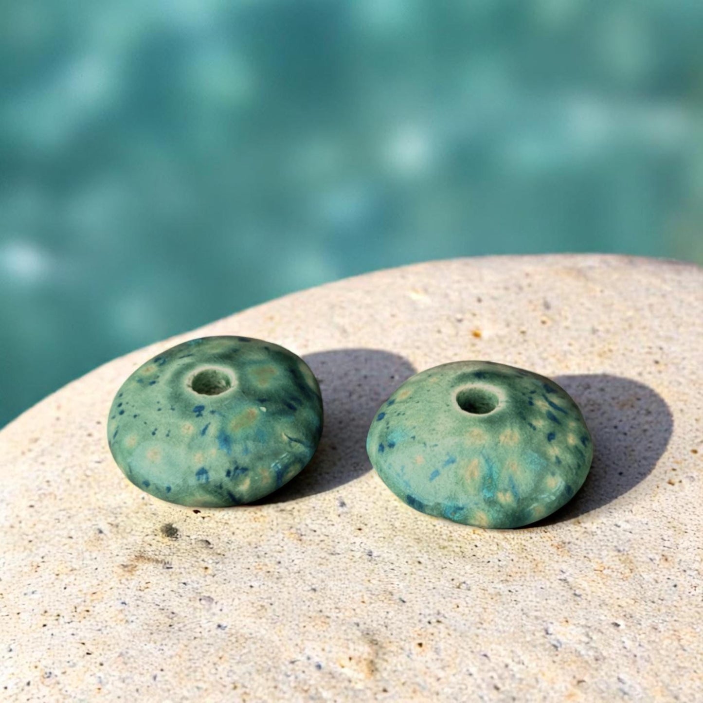 Ocean Spirit Ceramic Candle Holder for 5 mm Taper Candles – Seafoam Green