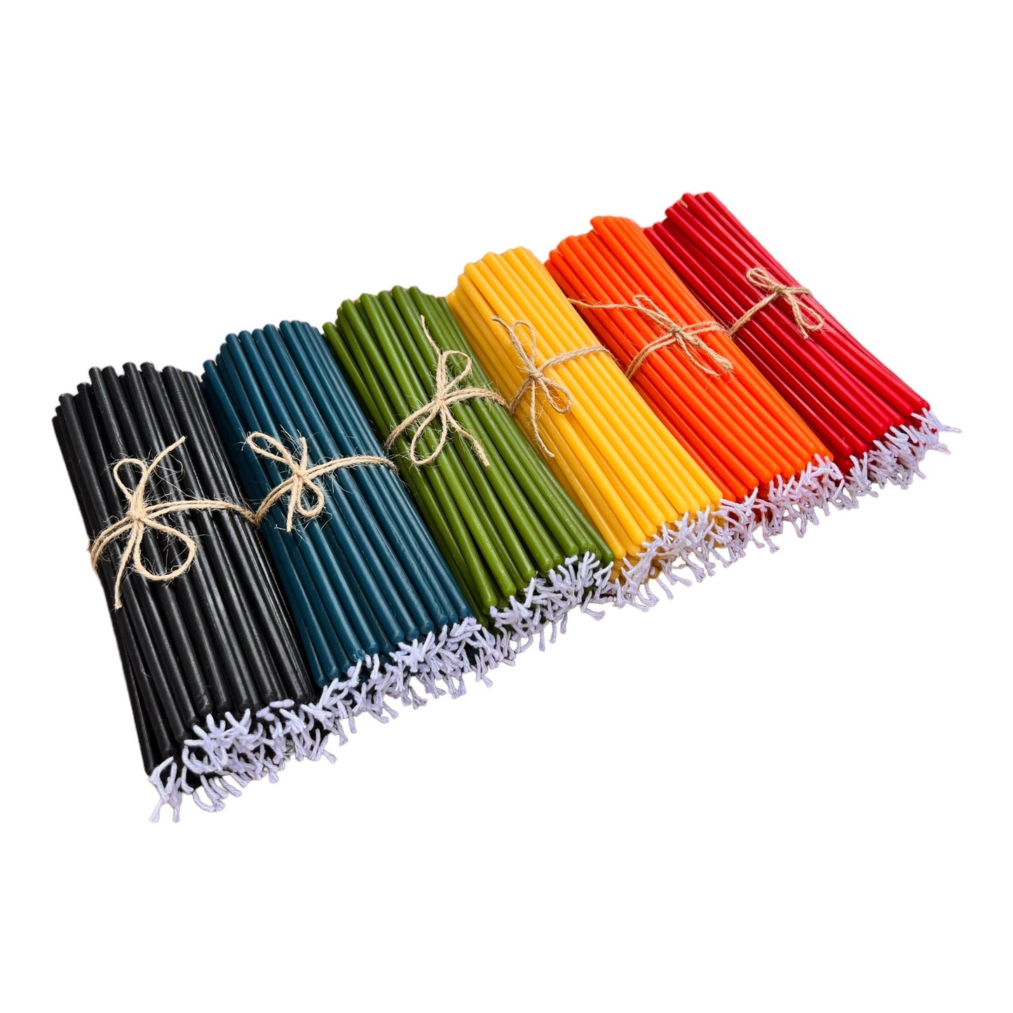 Ultra Slim Beeswax Candles Set – Assorted Colors, 7.3 in x 5 mm