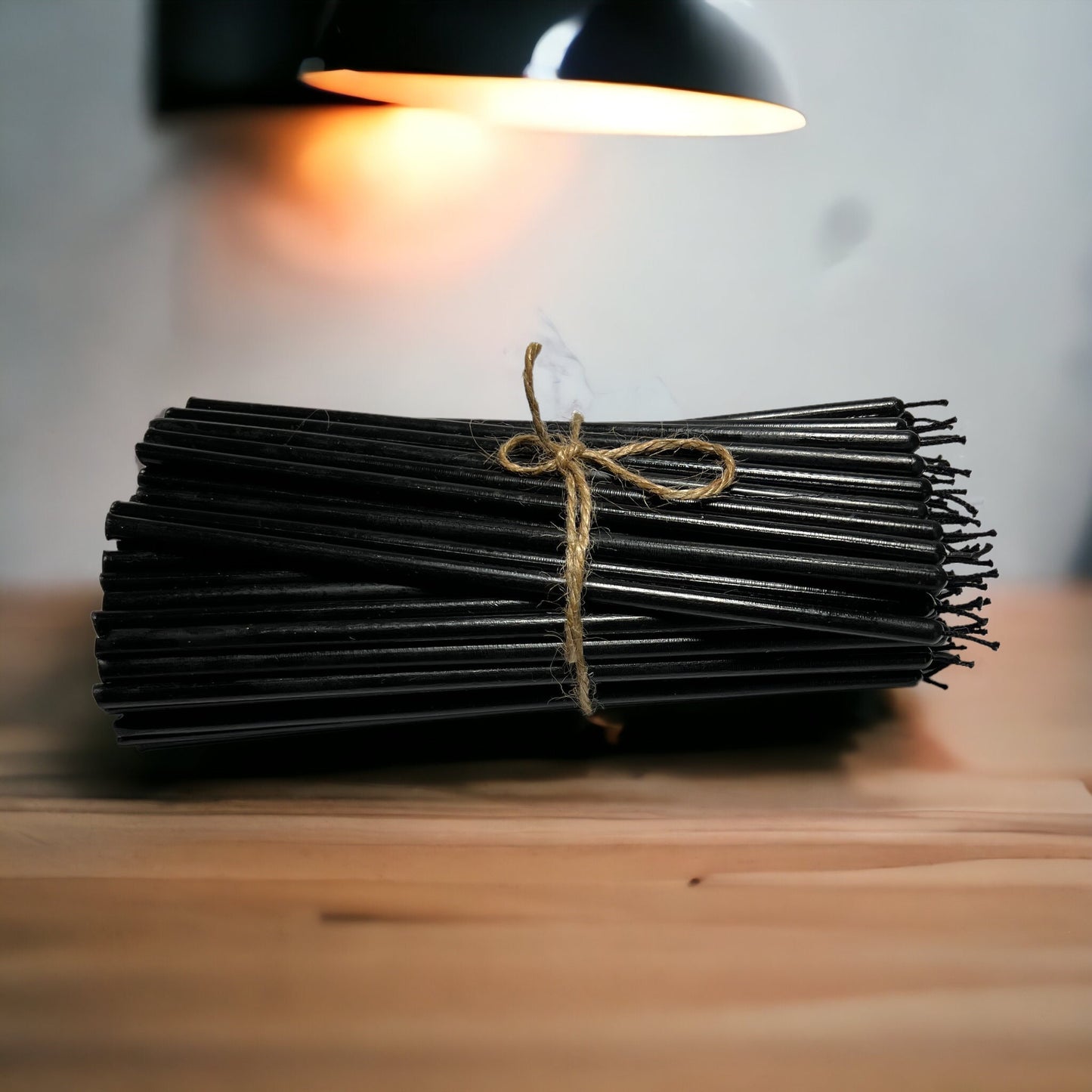 Ultra Slim Black Beeswax Taper Candles – 7.3 in x 5 mm