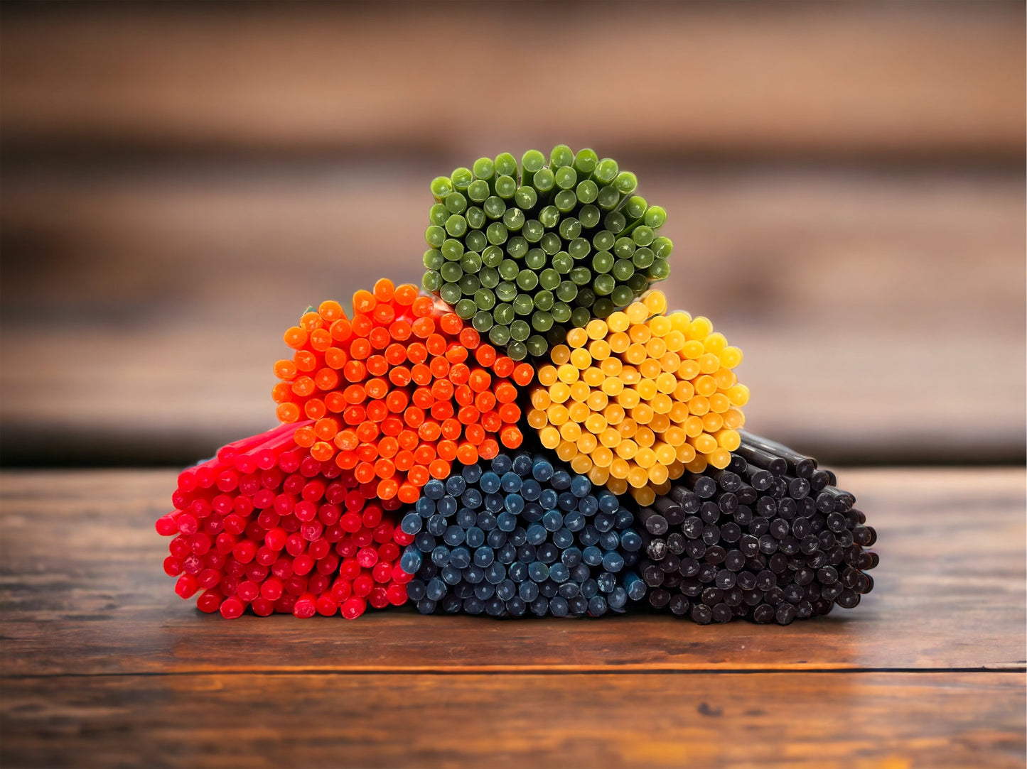 Ultra Slim Beeswax Candles, Set of 96 - 6 Colors