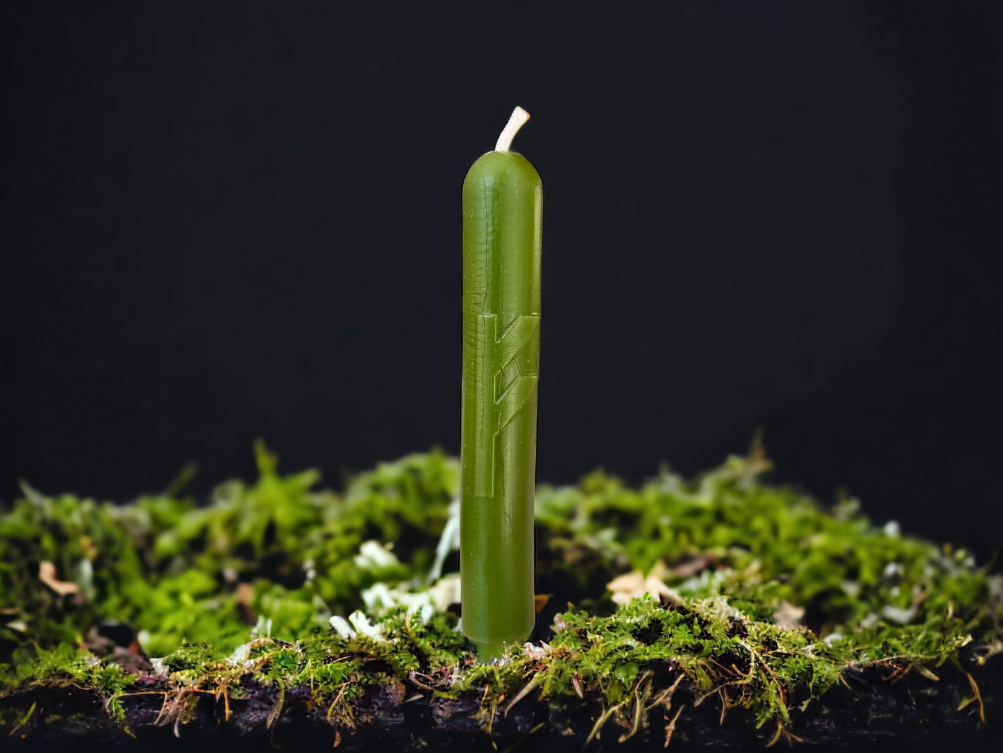 Fehu Rune Beeswax Candle for Prosperity and Well-being.