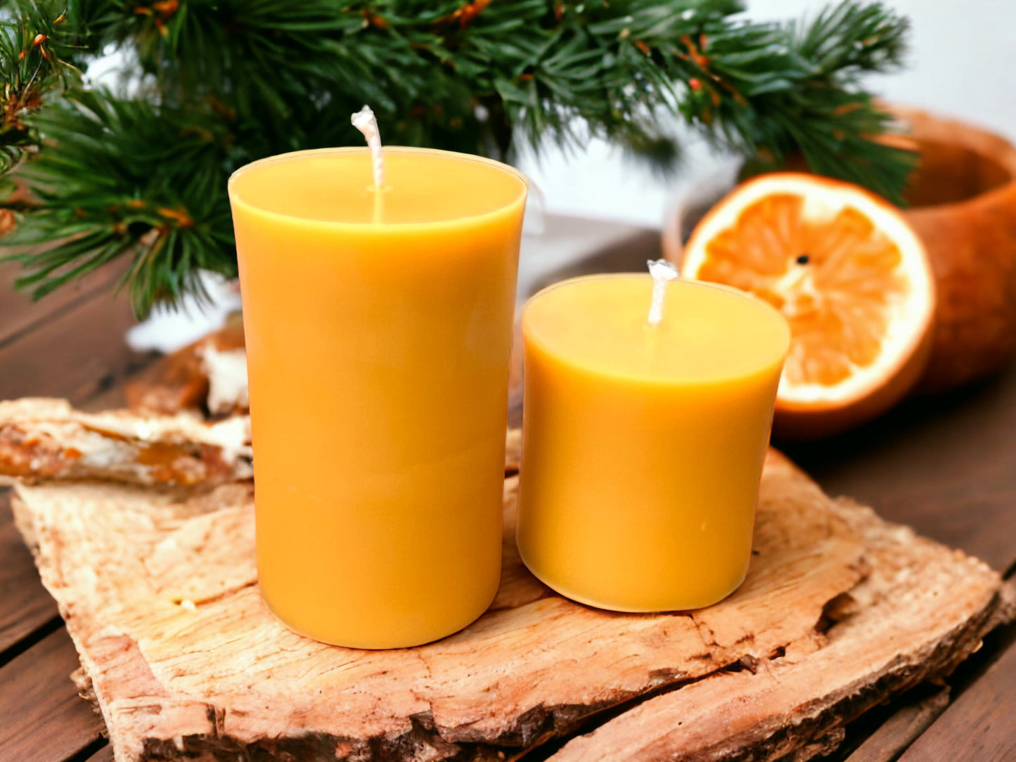 Classic Beeswax Pillar Candles – 3" Diameter, Multiple Sizes & Colors