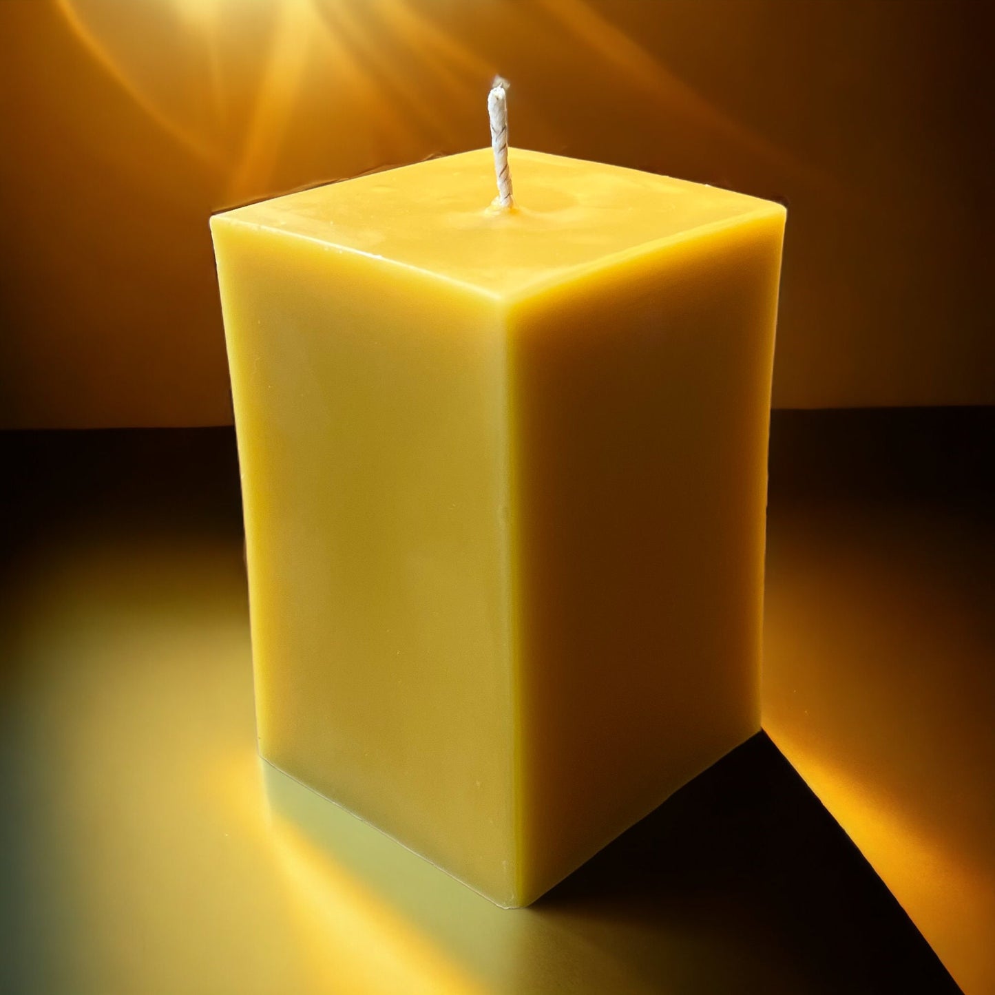 Square Pillar Candle – 100% Beeswax, Three Sizes