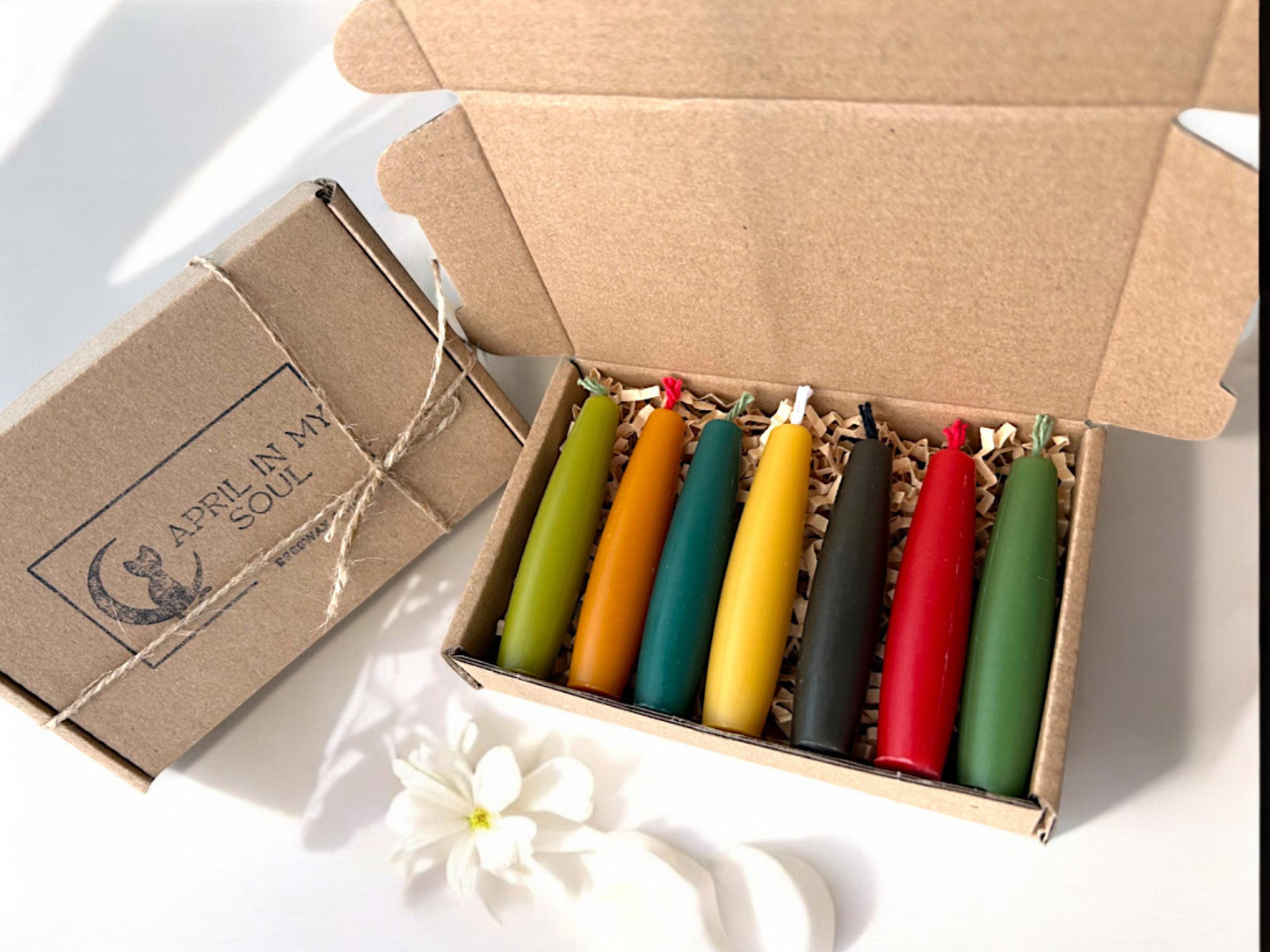 A Week of Harmony - Set of 7 Beeswax Candles 3"