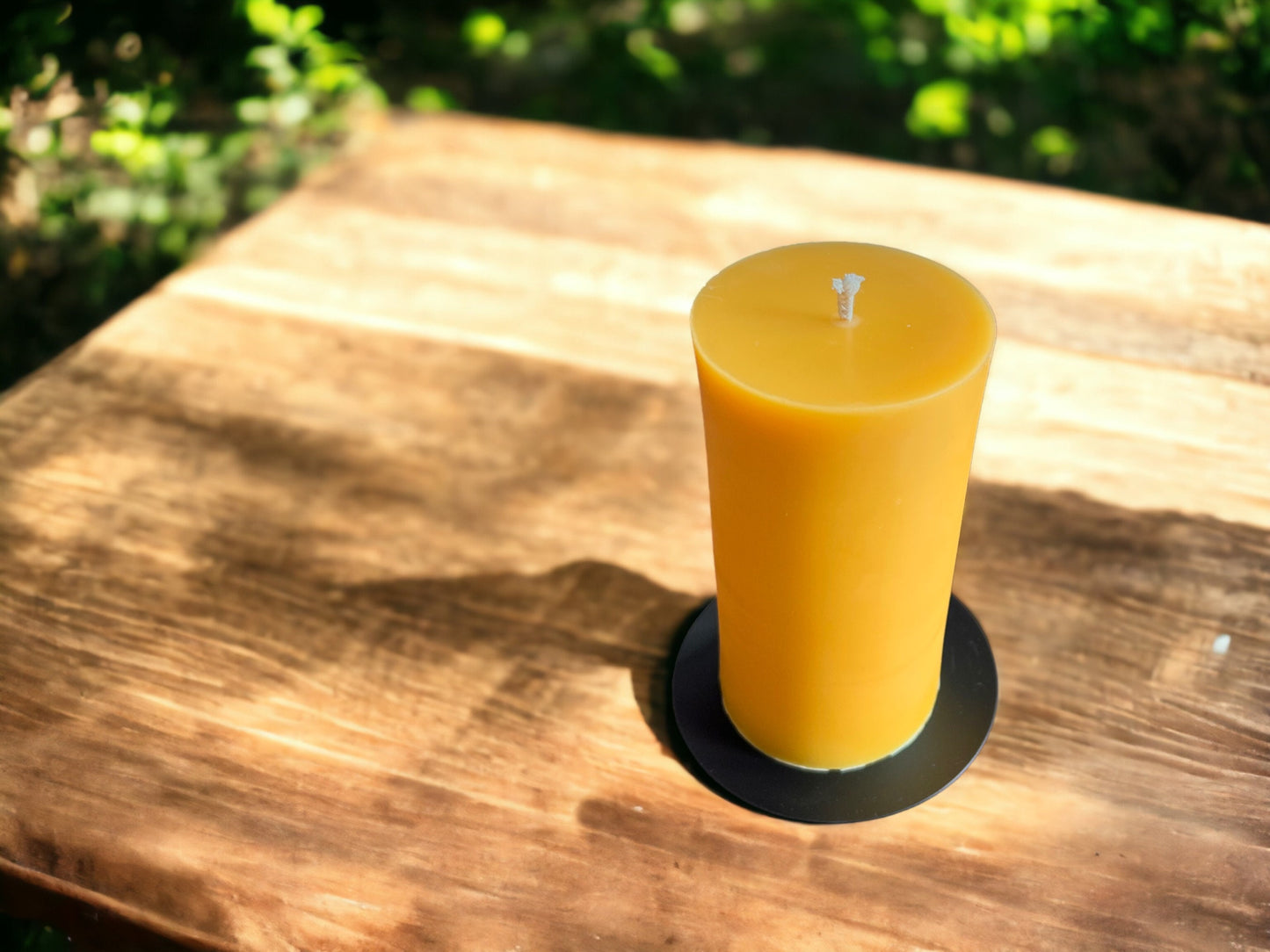 Large Natural Beeswax Pillar Candle - 5.75" x 3"