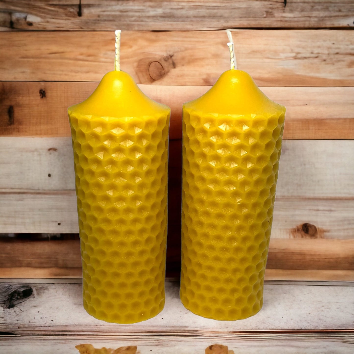 Honeycomb Beeswax Pillar Candle - 6" x 2"