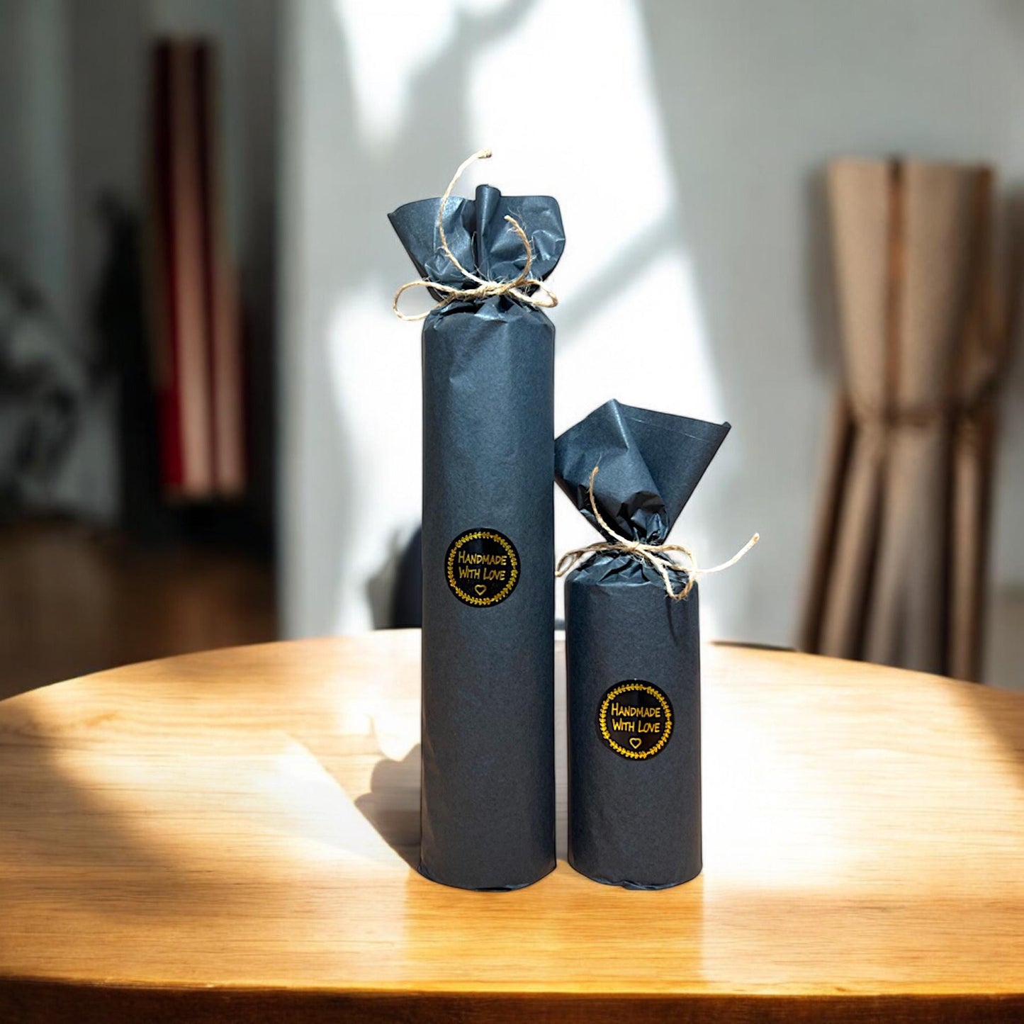 Black Sunset Glow, Long-Burning Beeswax Pillar Candles| Available in Two Sizes