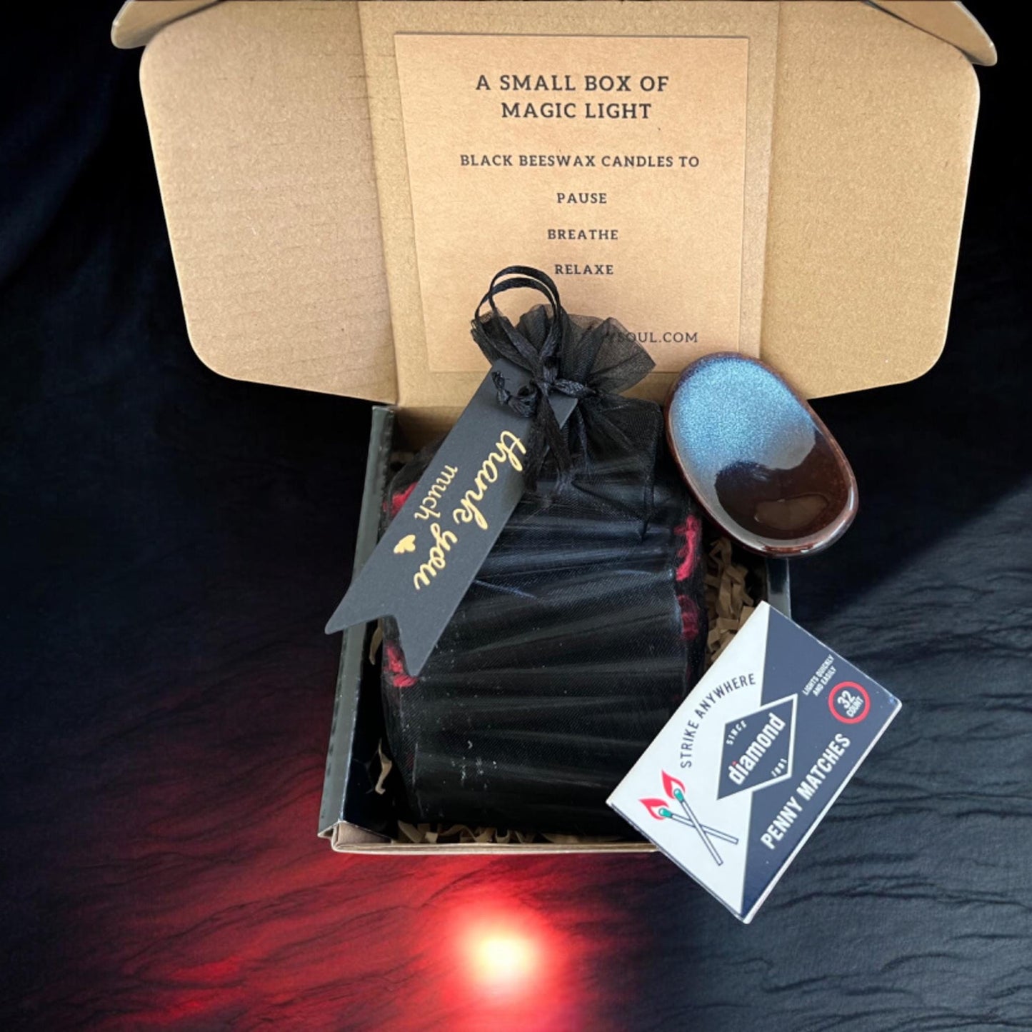 Samurai – Set of 31 Black Beeswax Ritual Candles with Red Wick