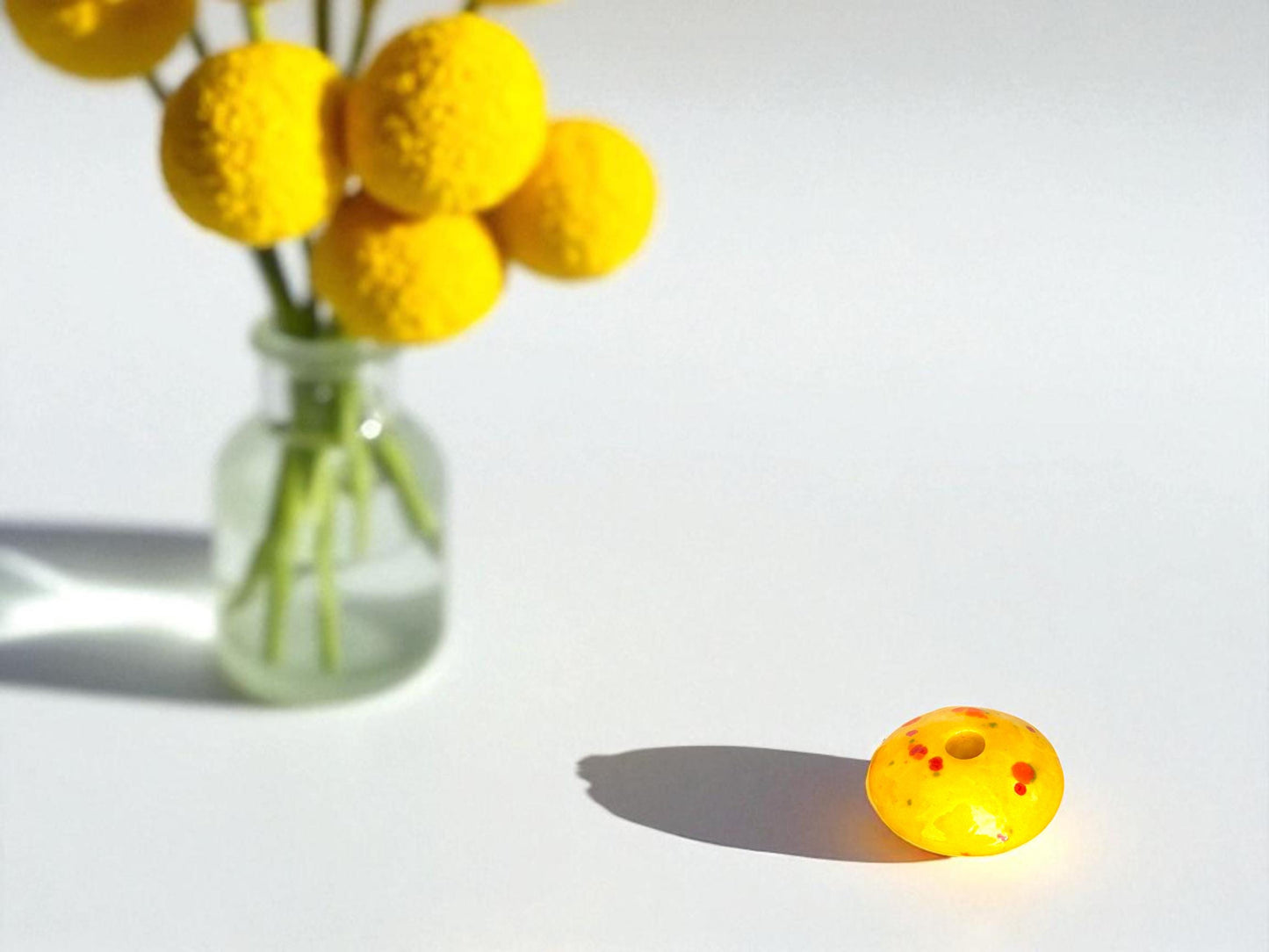 Yellow Ceramic Candle Holder for 5 mm Taper Candles