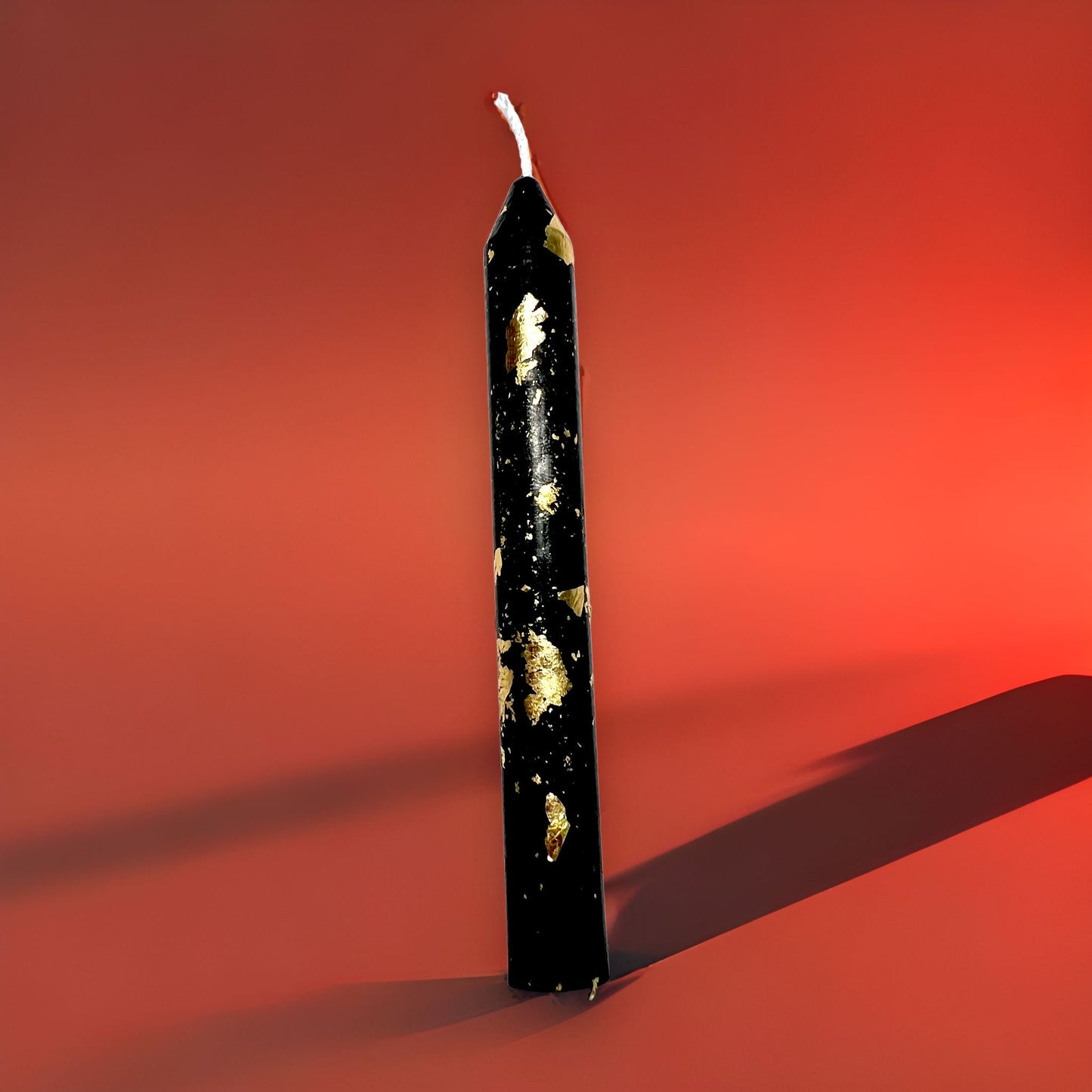 Beeswax Taper Candle - Gold Flake Finish, 4"