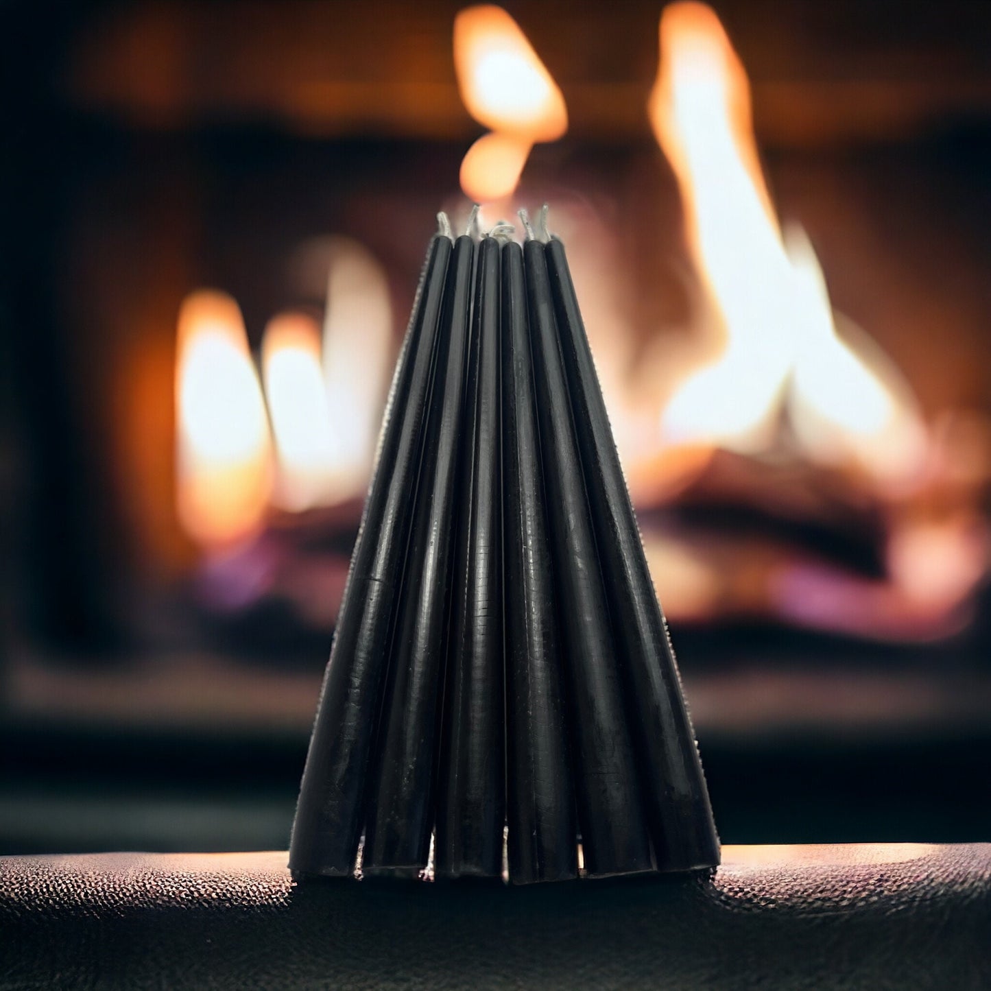 Set of 6 Beeswax Taper Dinner Candles – 10 in, 6 Colors