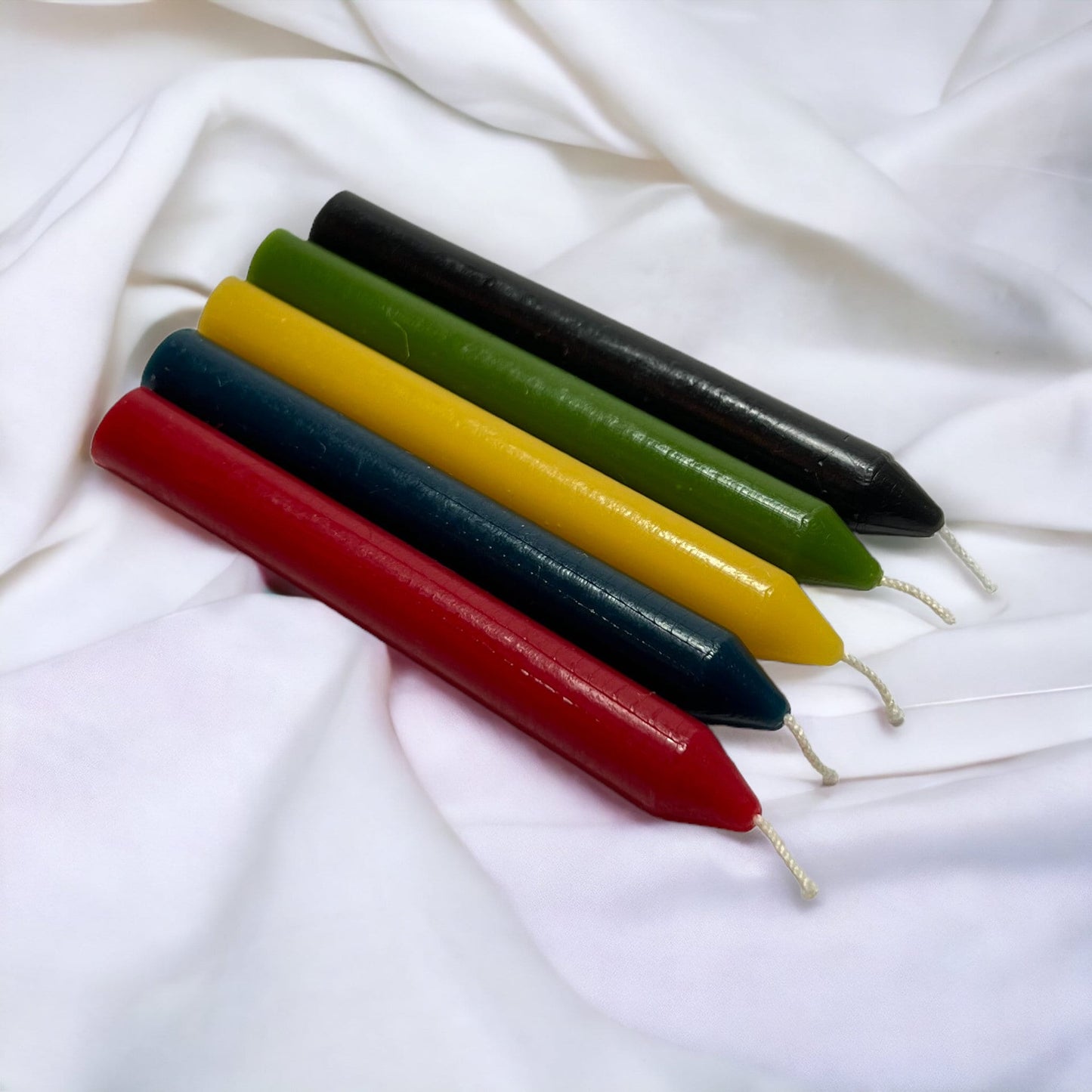 Set of 30 Beeswax Chime Candles – 4 in, Assorted Colors, Handmade