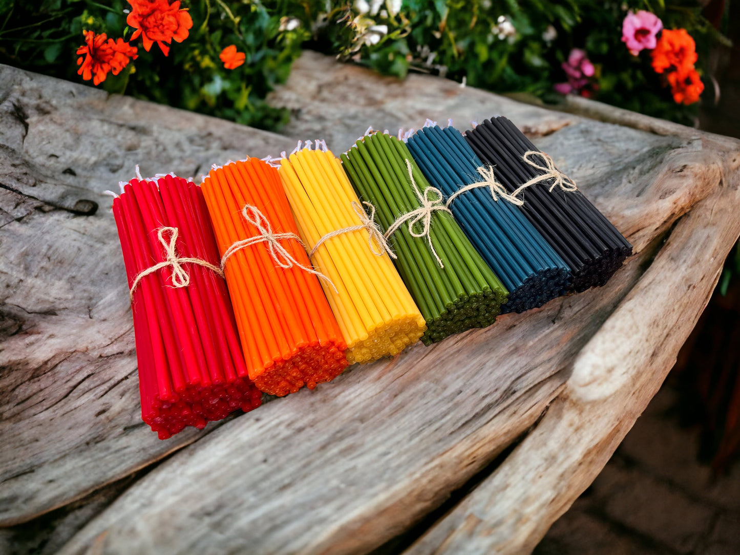 Slim Beeswax Taper Candles, Set of 24 - 7.5 in