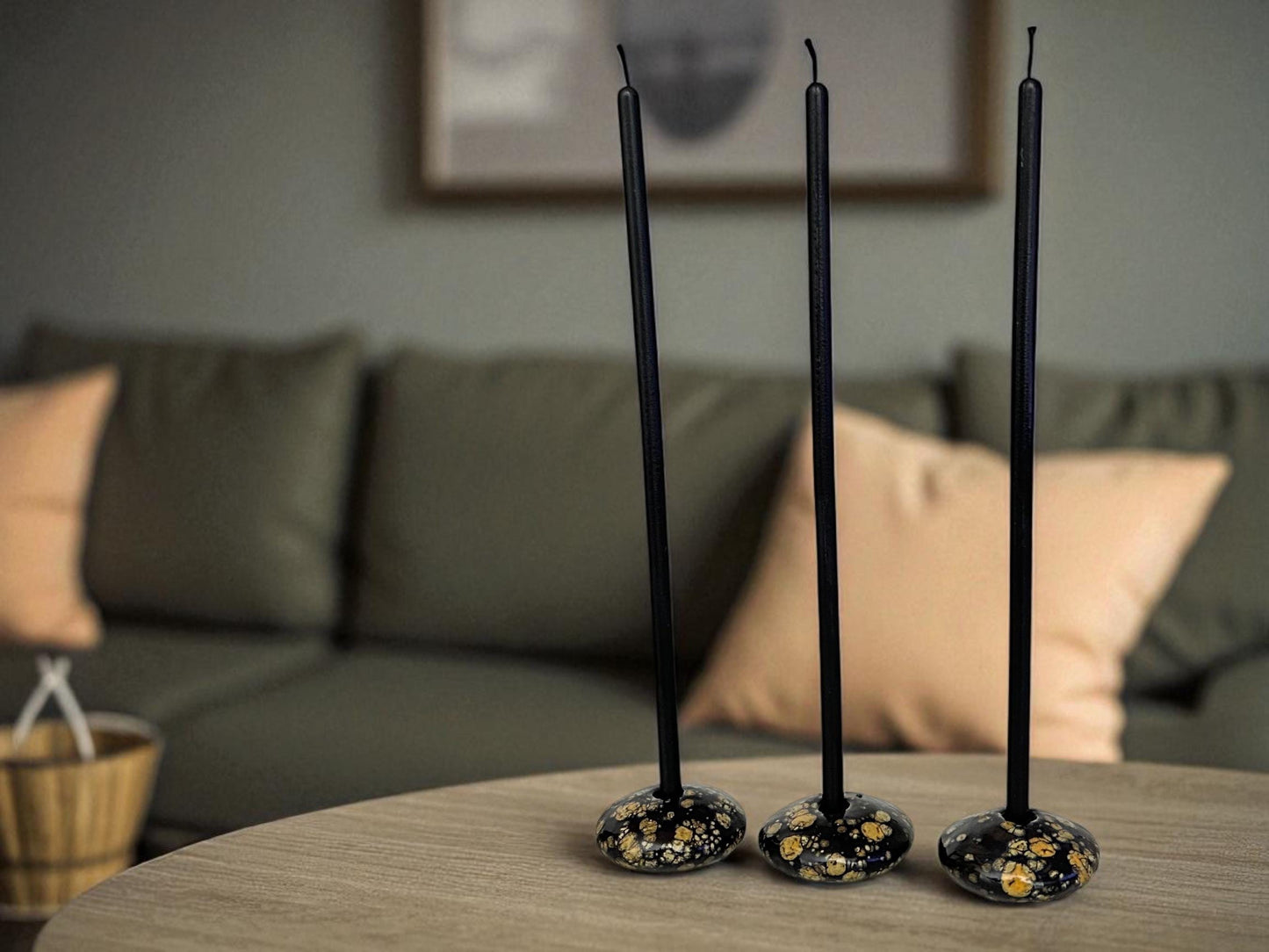 Black Amber – Minimalist Ceramic Holder for 5 mm Candles