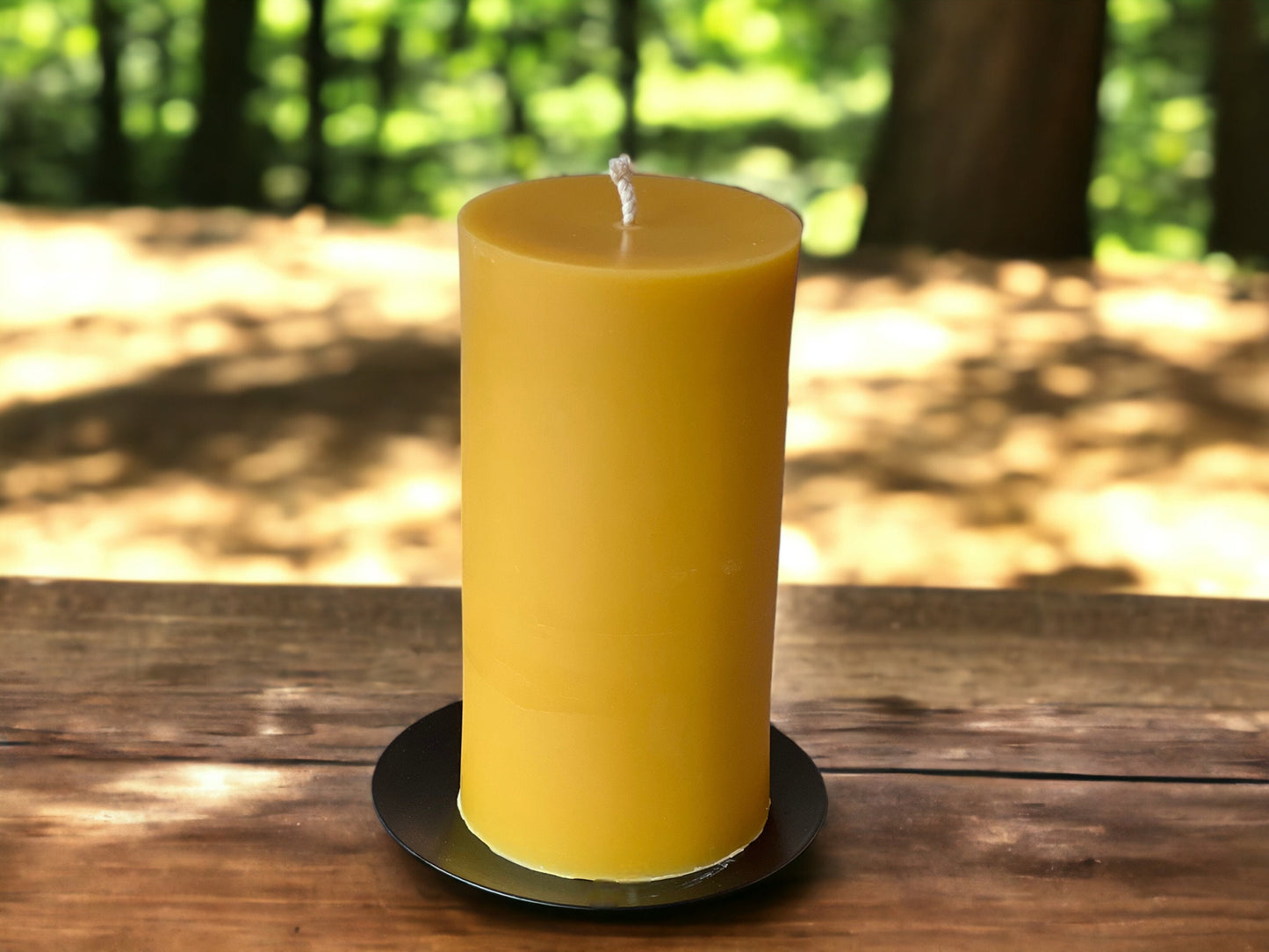 Large Natural Beeswax Pillar Candle - 5.75" x 3"