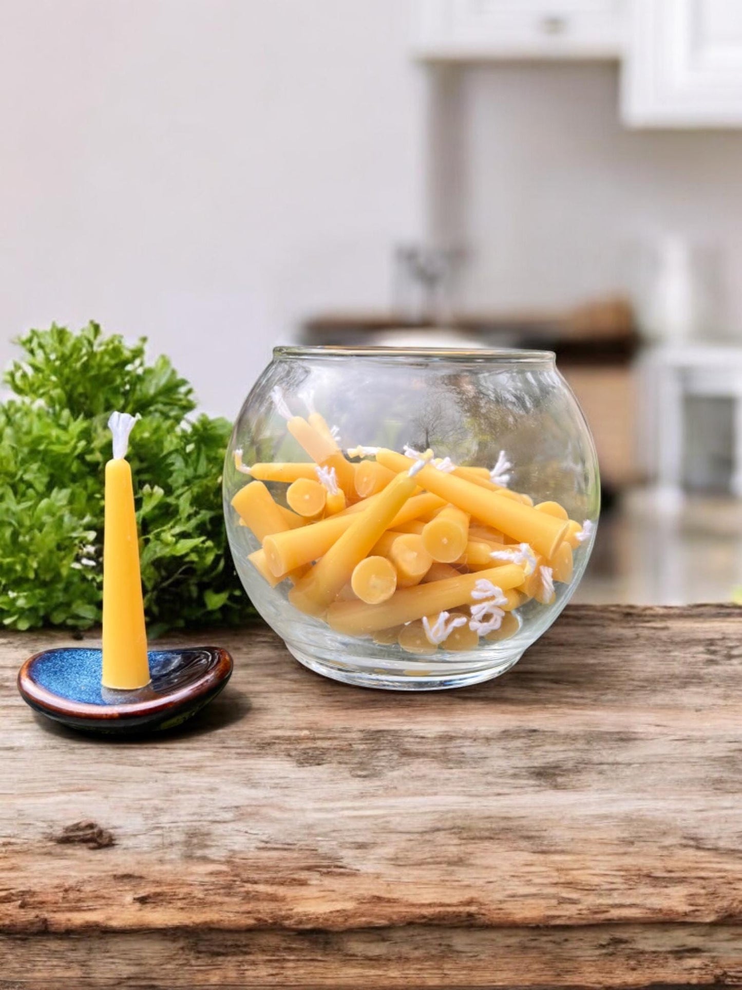 Advent Calendar Set – 31 Pure Beeswax Mini Taper Candles with Holder and Matches