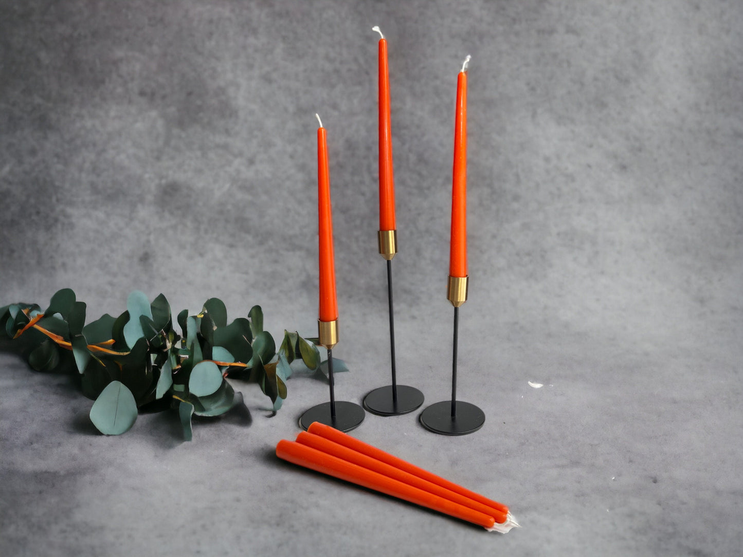 Orange Beeswax Dinner Candles 10" – Set of 6 or 12 candles