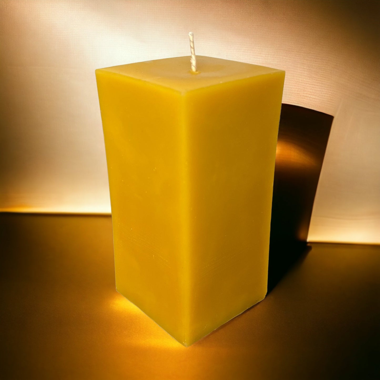 Square Pillar Candle – 100% Beeswax, Three Sizes