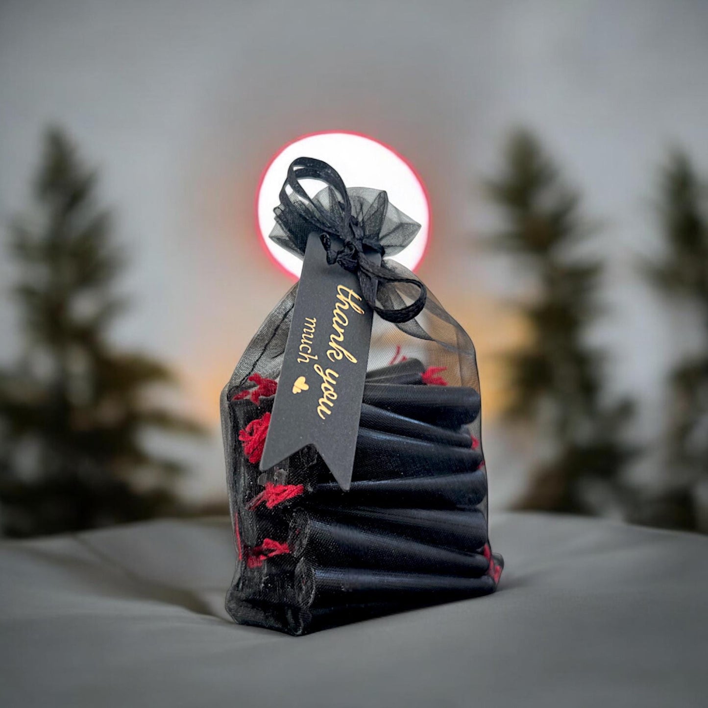 Samurai – Set of 31 Black Beeswax Ritual Candles with Red Wick