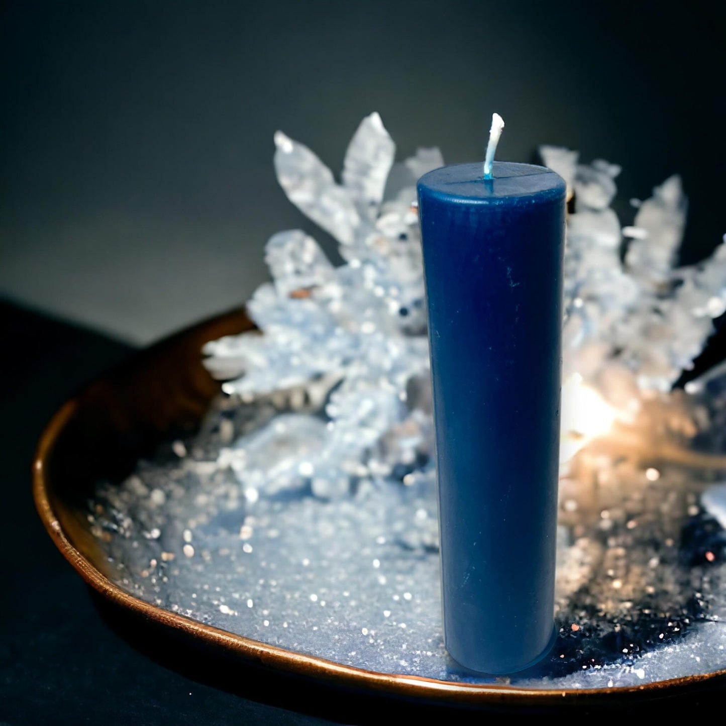 Blue Sunset Glow, Long-Burning Beeswax Pillar Candles| Available in Two Sizes