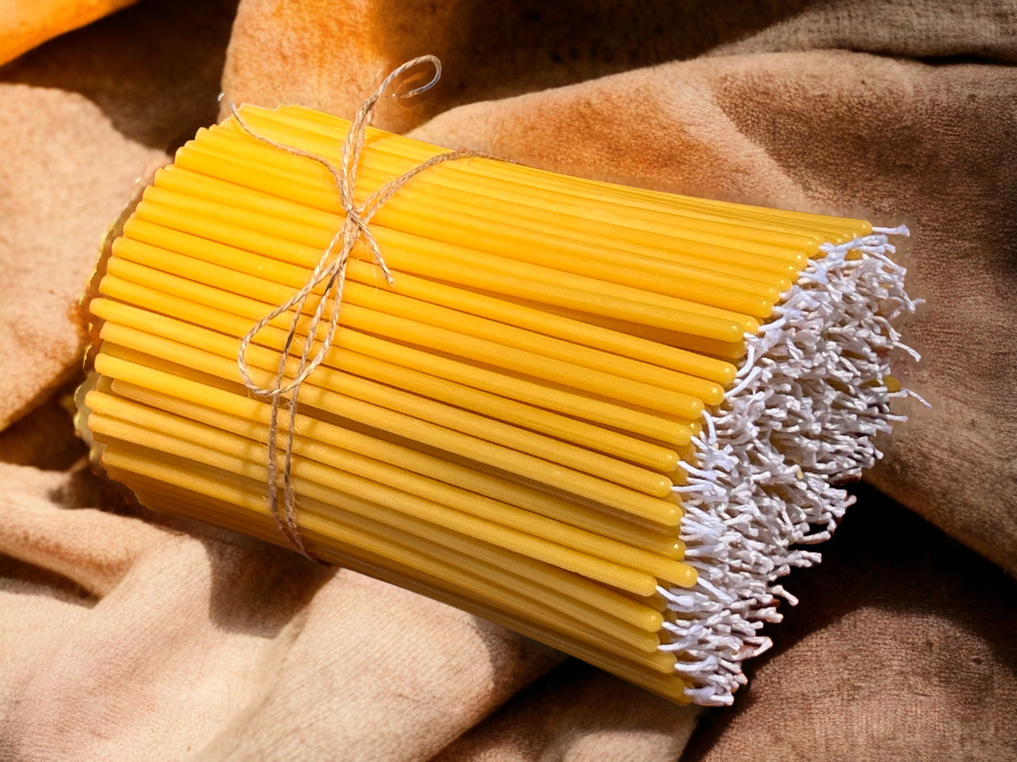 Slim Beeswax Church Taper Candles – 7.8 in x 5 mm - 1 LB or 2 LB