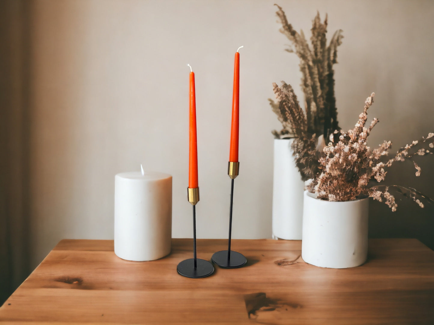 Orange Beeswax Dinner Candles 10" – Set of 6 or 12 candles