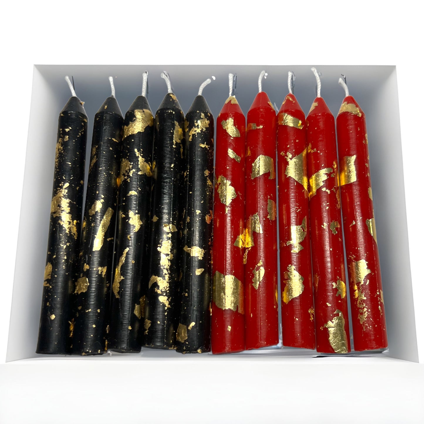 Beeswax Taper Candle - Gold Flake Finish, 4"