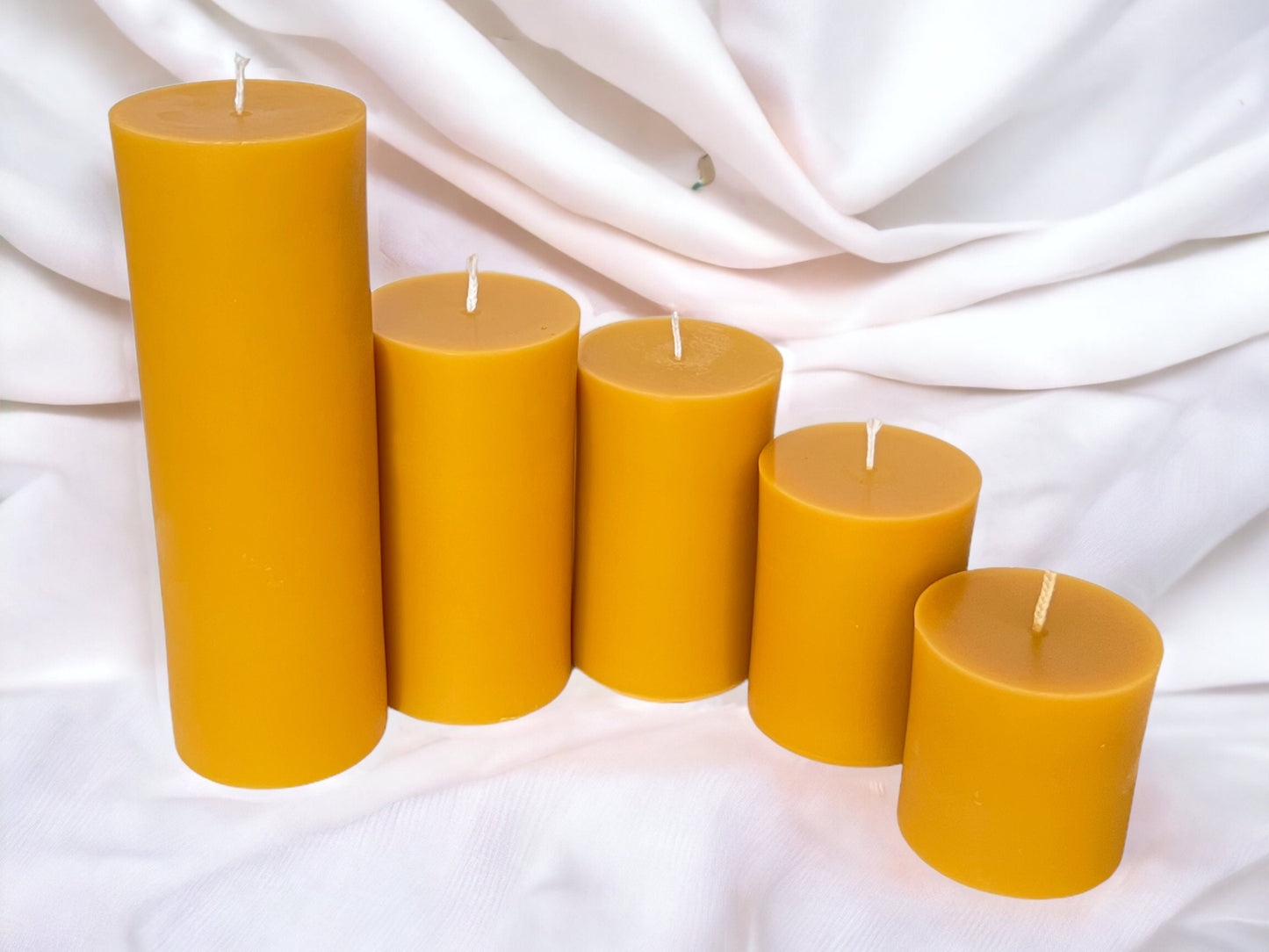100% Pure Beeswax Pillar Candles – 3" Diameter, Multiple Sizes Available