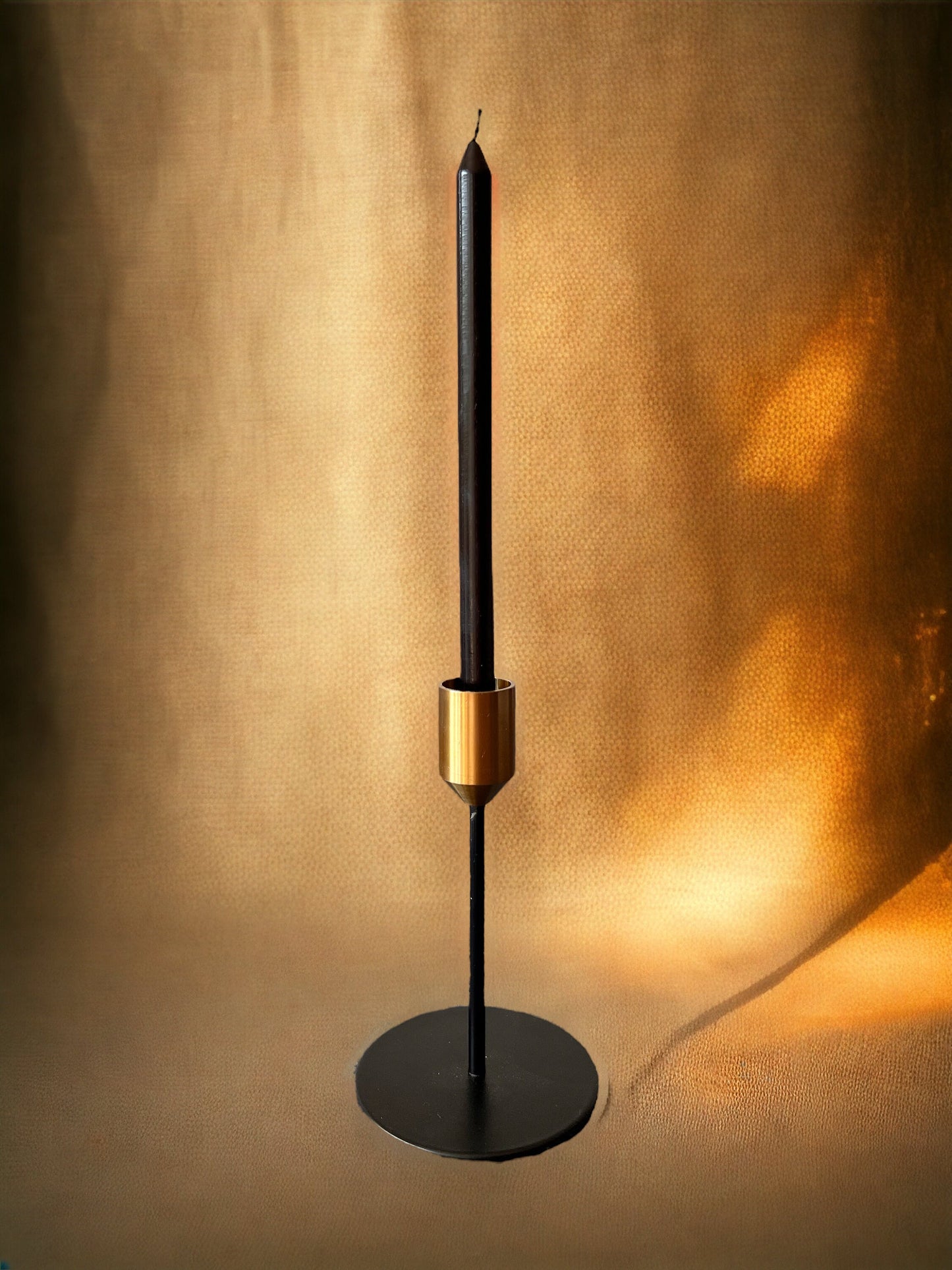 Tall Black Beeswax Candle – 7.3" with Black Wick