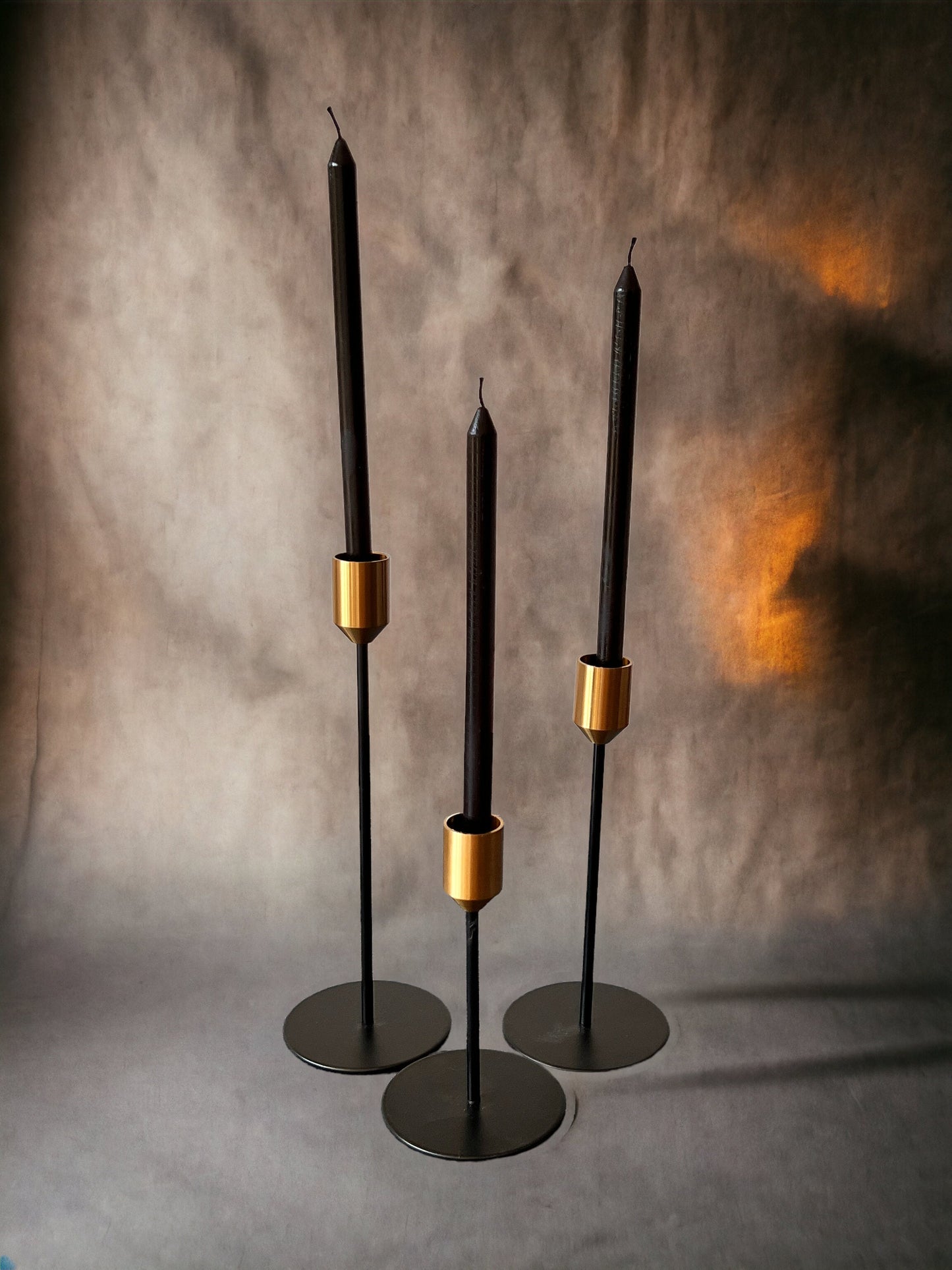 Tall Black Beeswax Candle – 7.3" with Black Wick